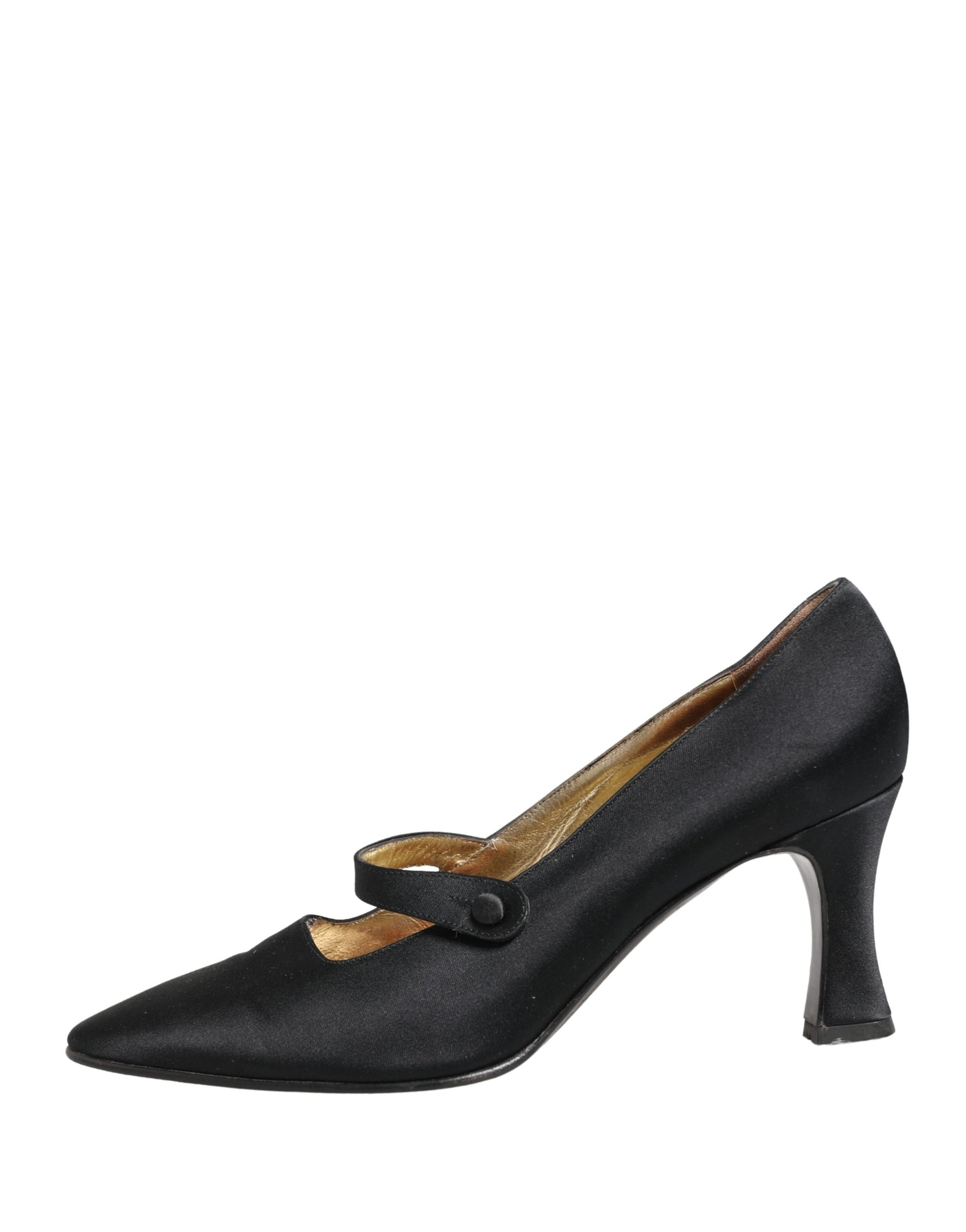 Dolce & Gabbana Black Satin Mary Jane Pumps Shoes