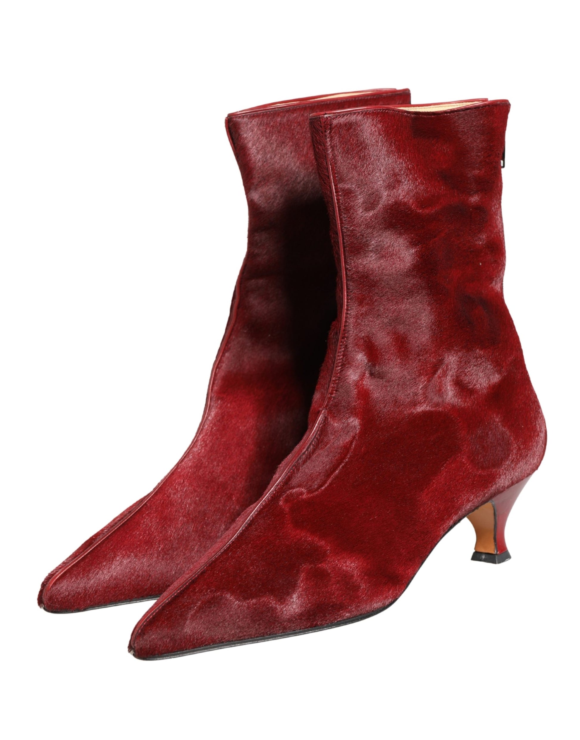 Bottes mi-mollet bordeaux Dolce & Gabbana
