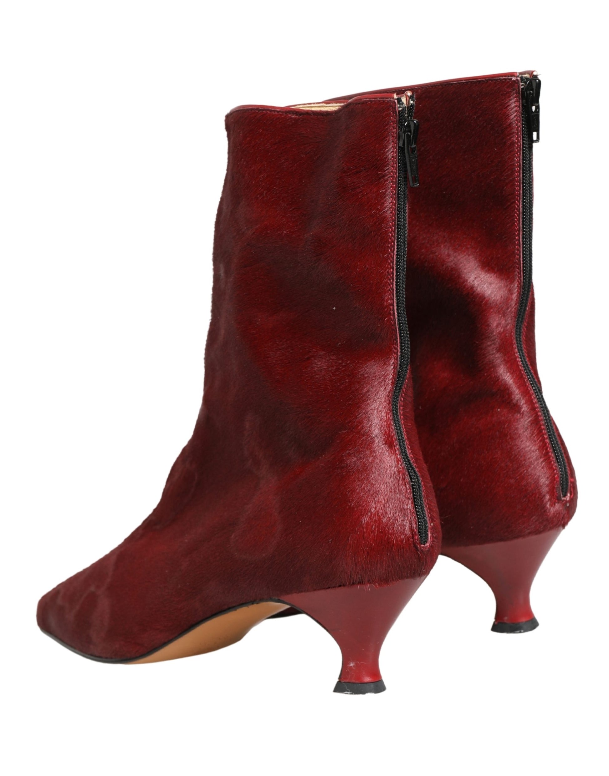 Bottes mi-mollet bordeaux Dolce & Gabbana