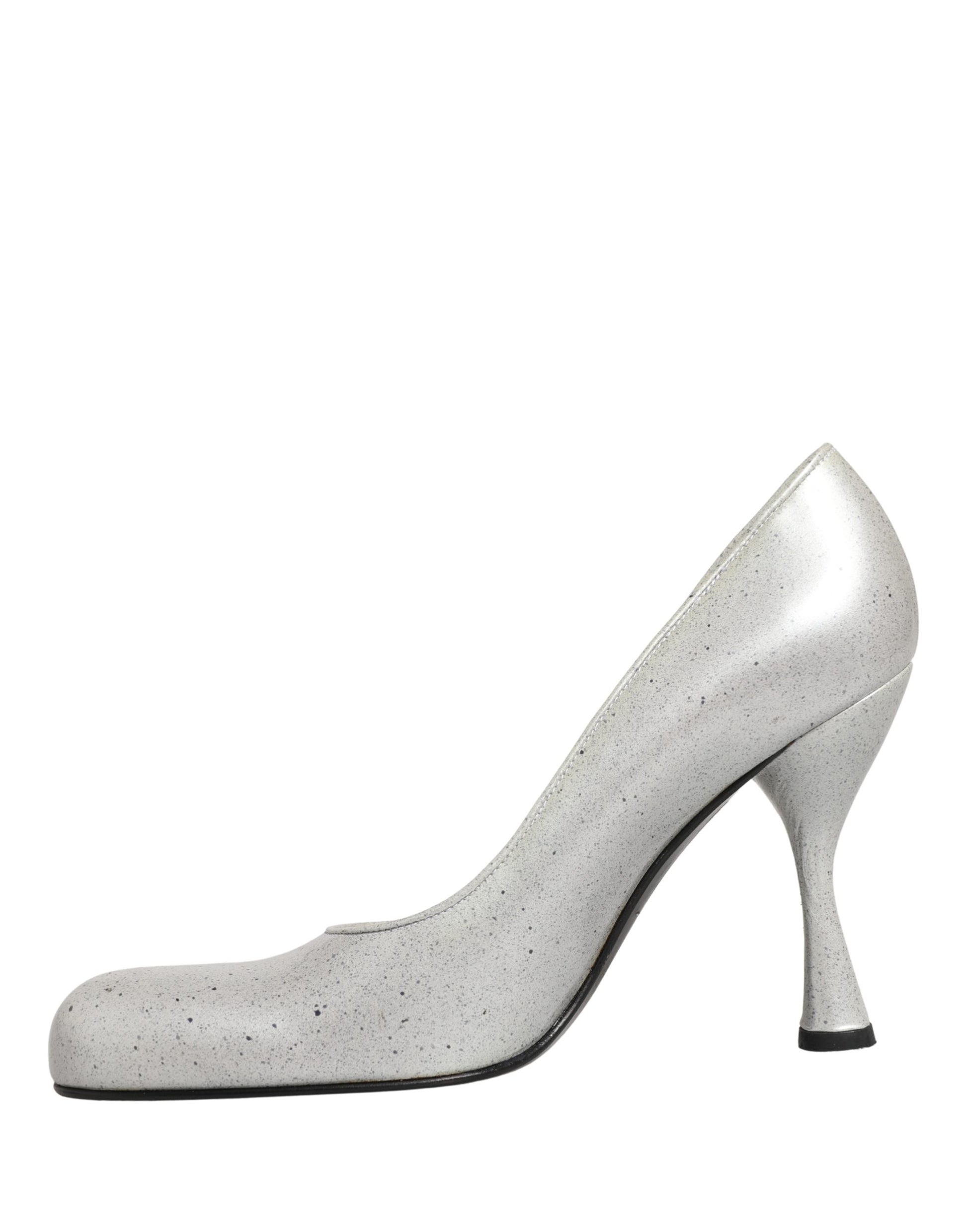 Chaussures escarpins à talons hauts en cuir blanc pour femme Dolce & Gabbana