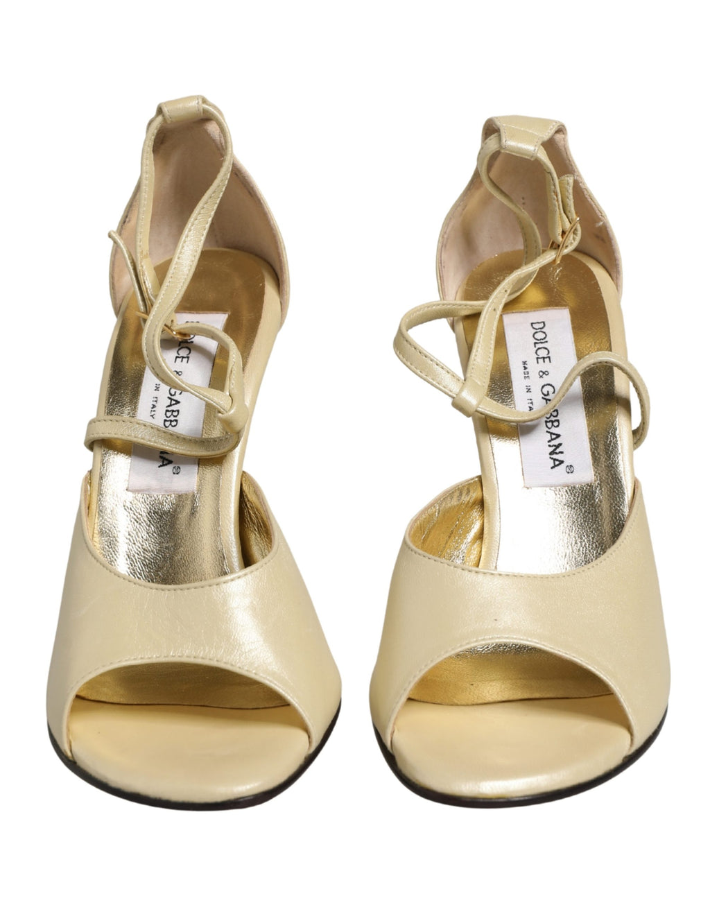 Sandales à talons aiguilles Dolce & Gabbana en cuir beige