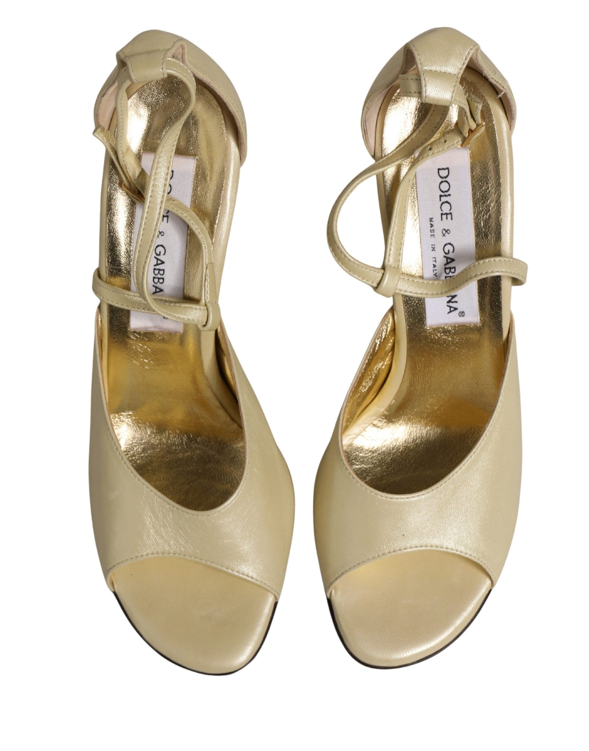 Sandales à talons aiguilles Dolce & Gabbana en cuir beige