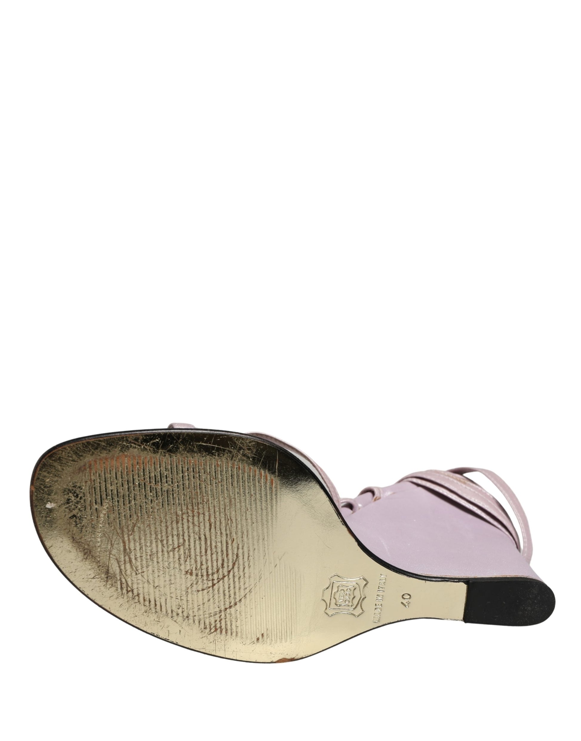 Chaussures Sandales Compensées en Cuir Violet Dolce & Gabbana