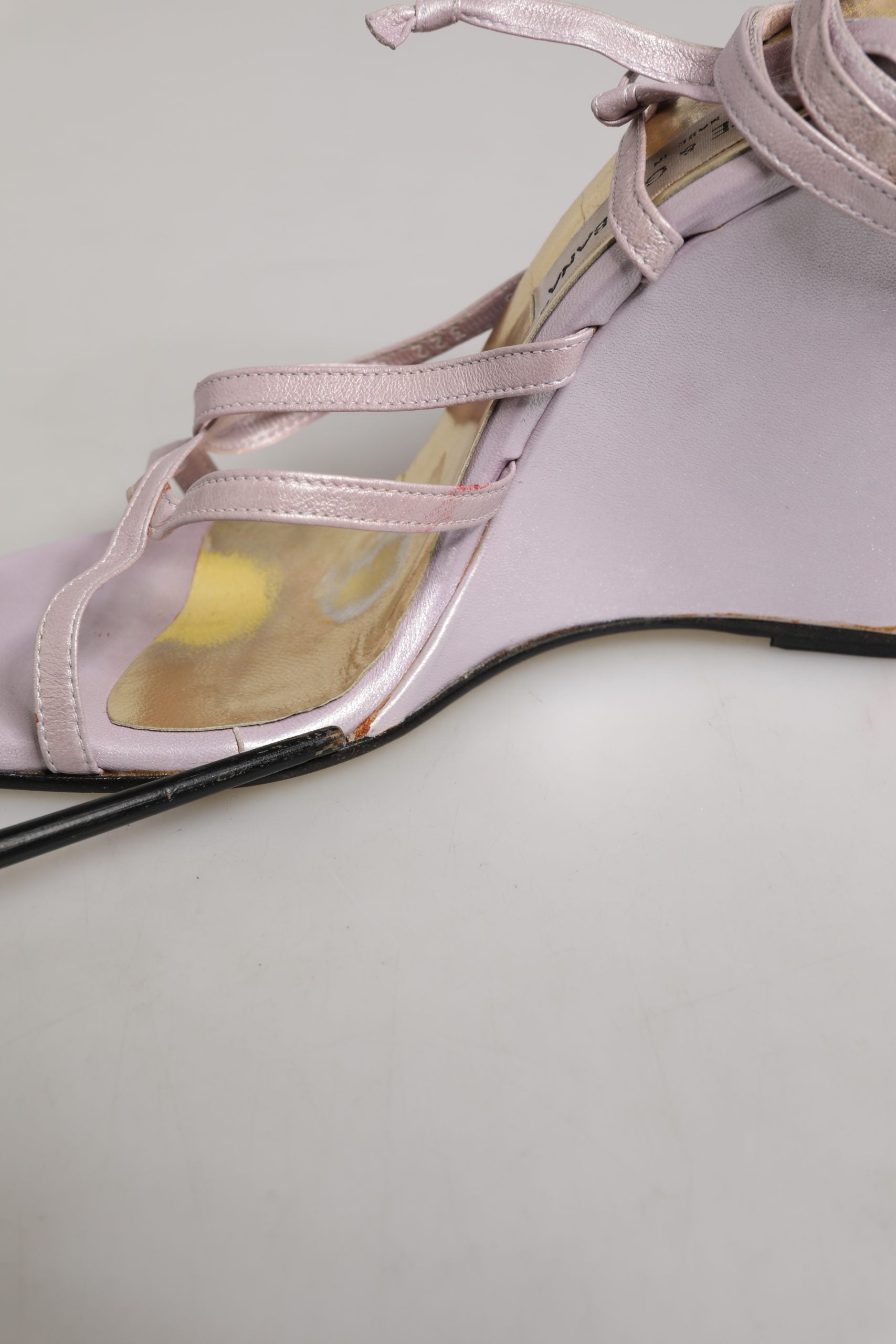 Chaussures Sandales Compensées en Cuir Violet Dolce & Gabbana