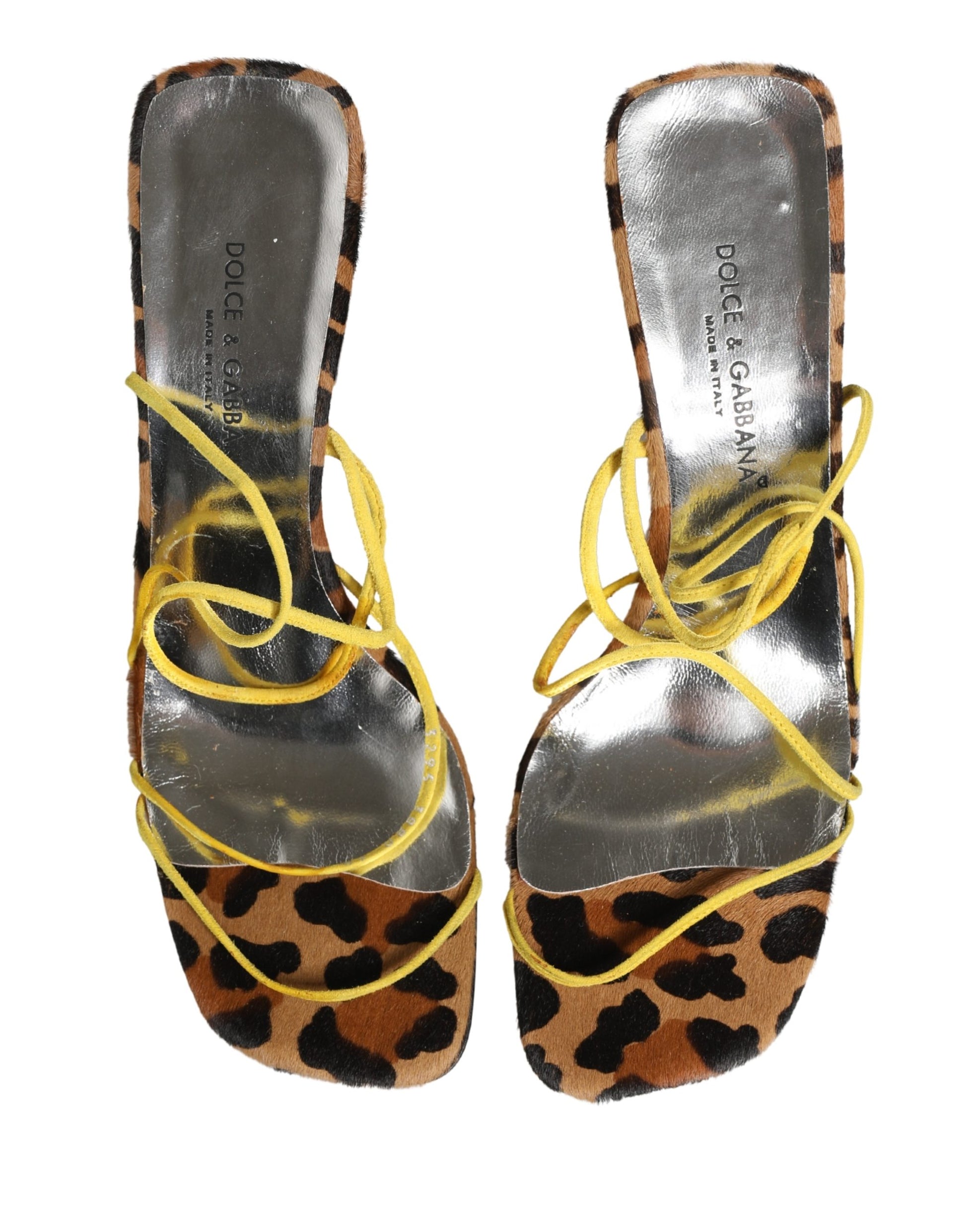 Dolce & Gabbana Sandales à Talons Carrés en Cuir Multicolore