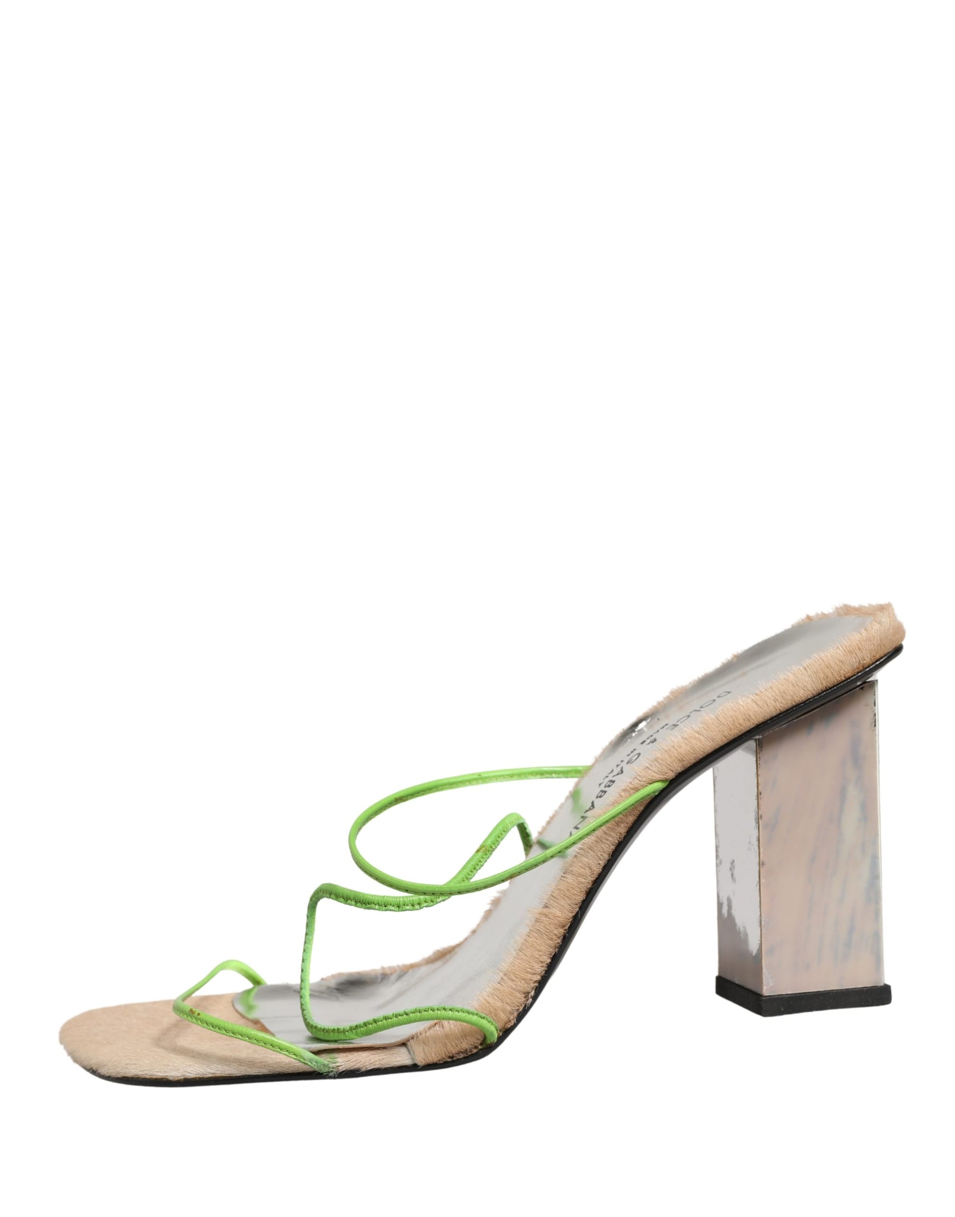 Dolce & Gabbana Sandales à Talons Carrés en Cuir Multicolore