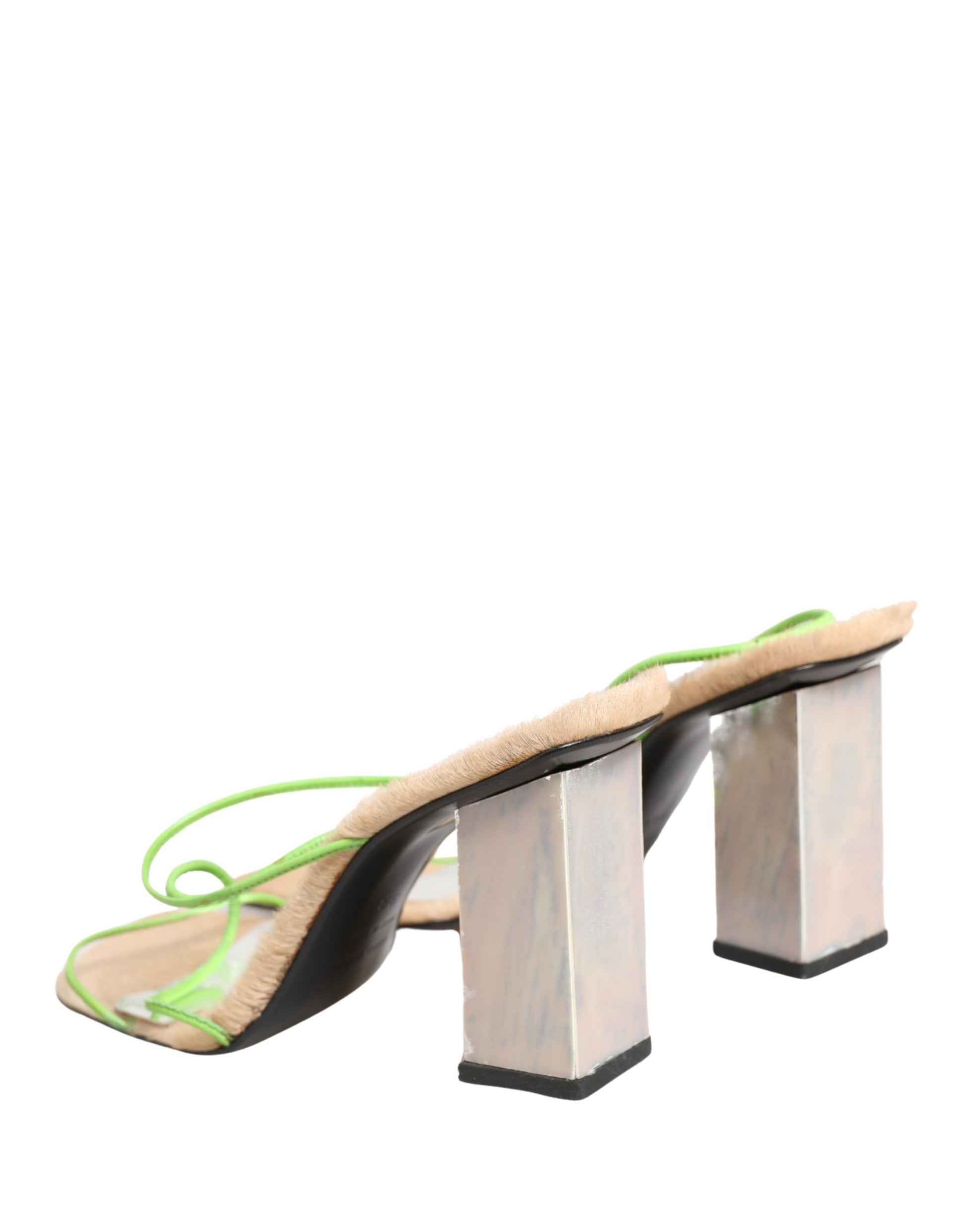 Dolce & Gabbana Sandales à Talons Carrés en Cuir Multicolore