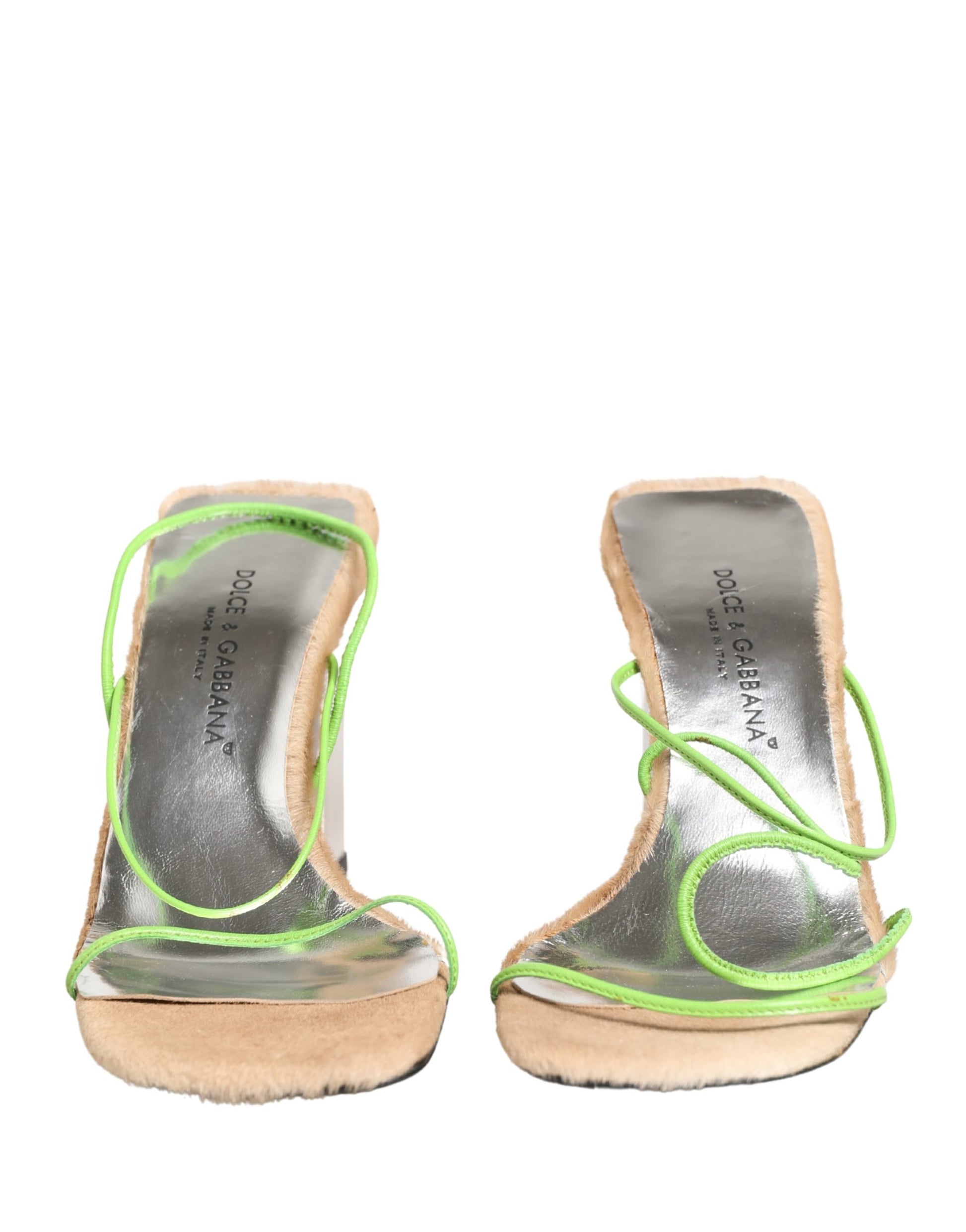 Dolce & Gabbana Sandales à Talons Carrés en Cuir Multicolore