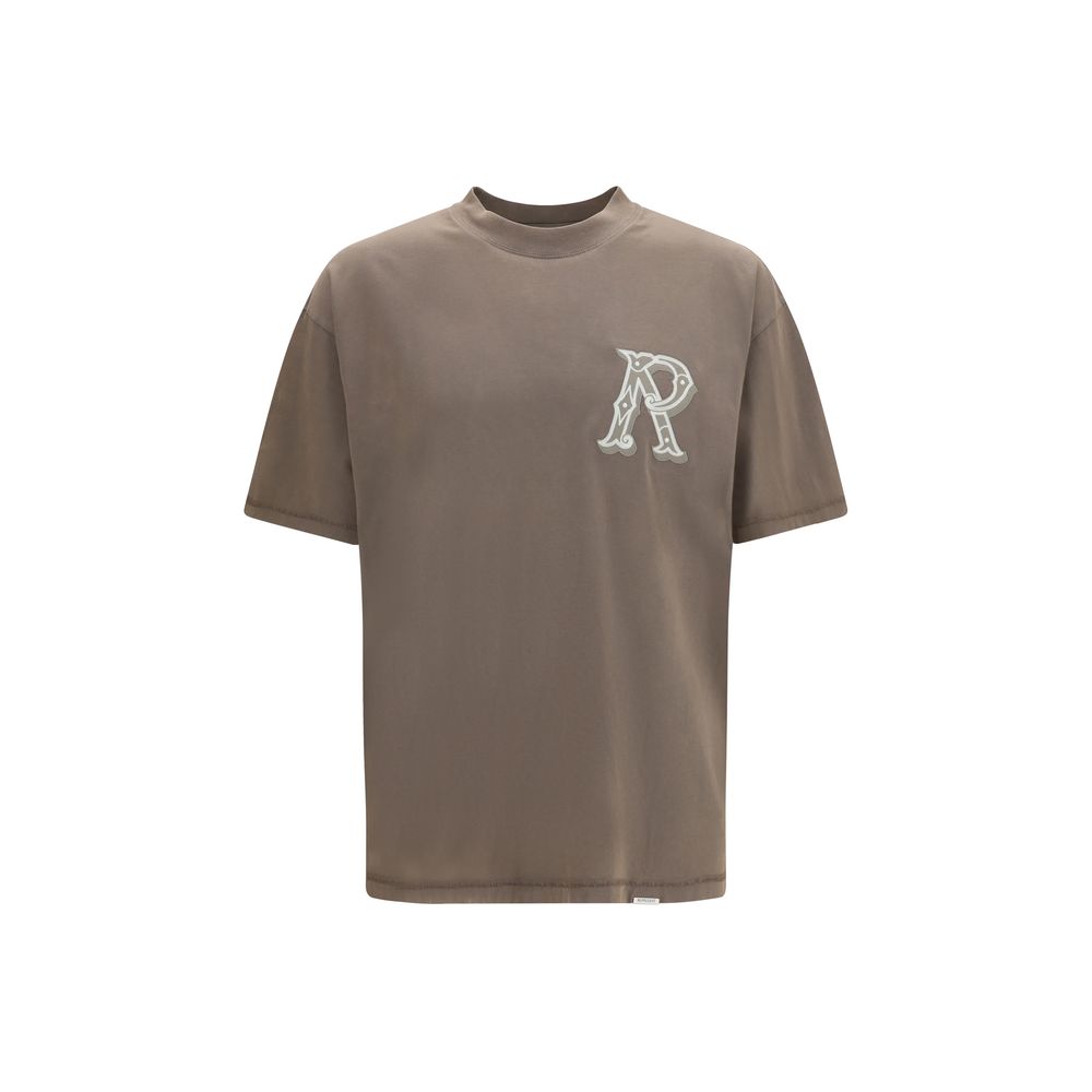 T-shirt en coton marron avec imprimé