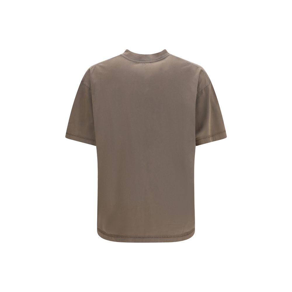 T-shirt en coton marron avec imprimé