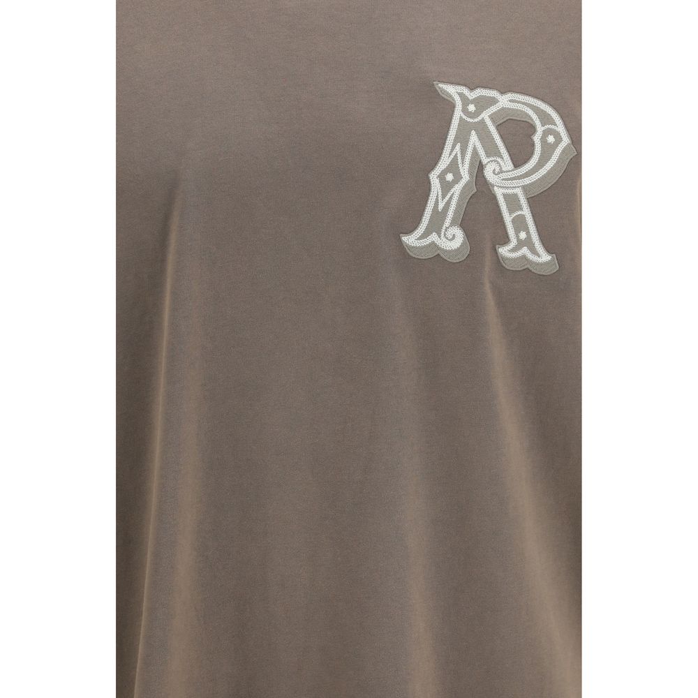 T-shirt en coton marron avec imprimé