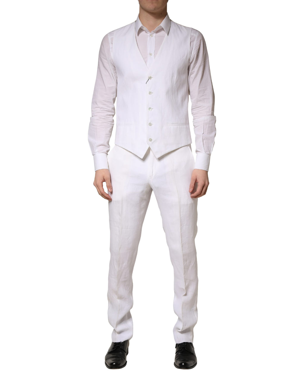 Costume de cérémonie homme 2 pièces Dolce & Gabbana SARTORIA en lin blanc