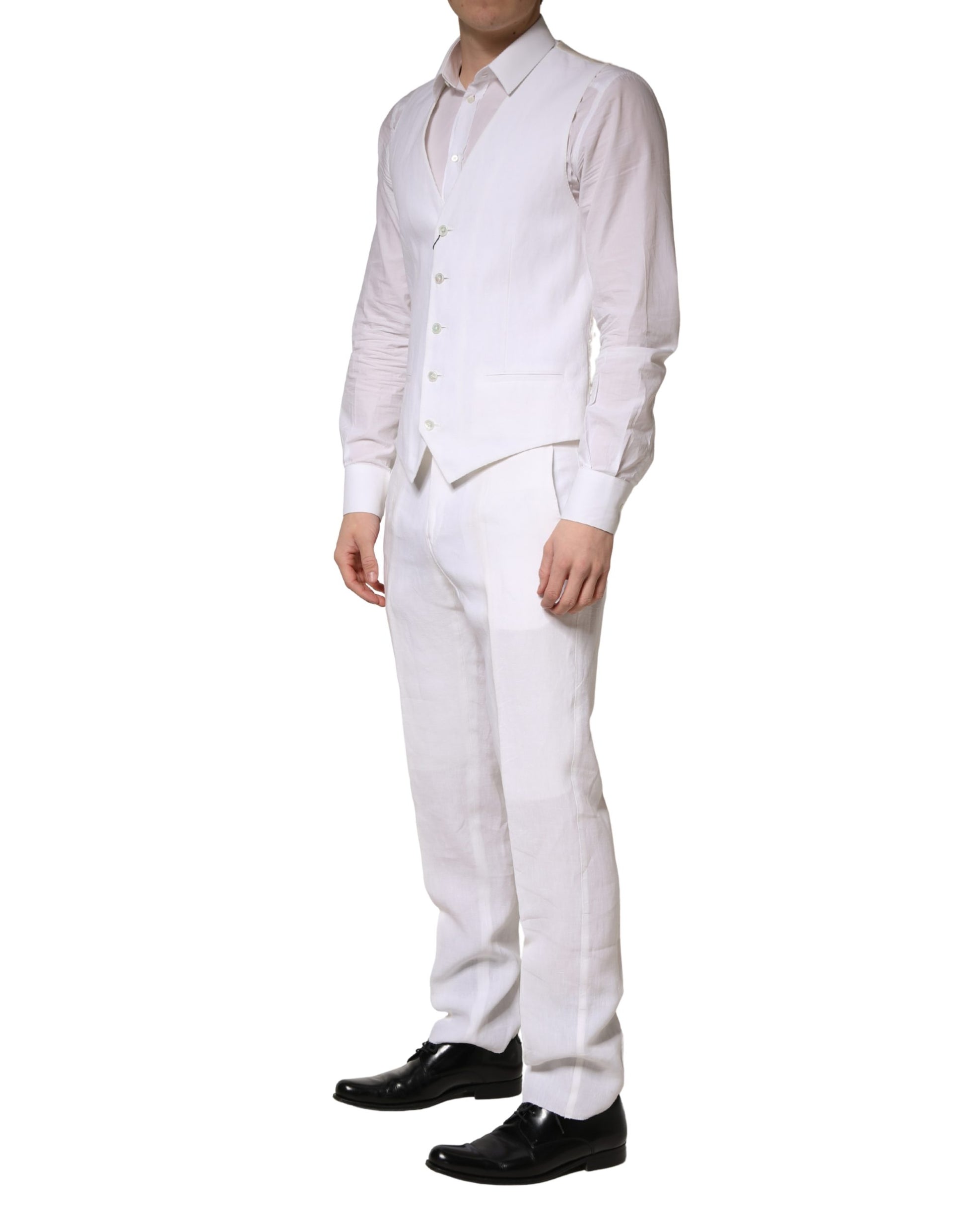 Costume de cérémonie homme 2 pièces Dolce & Gabbana SARTORIA en lin blanc