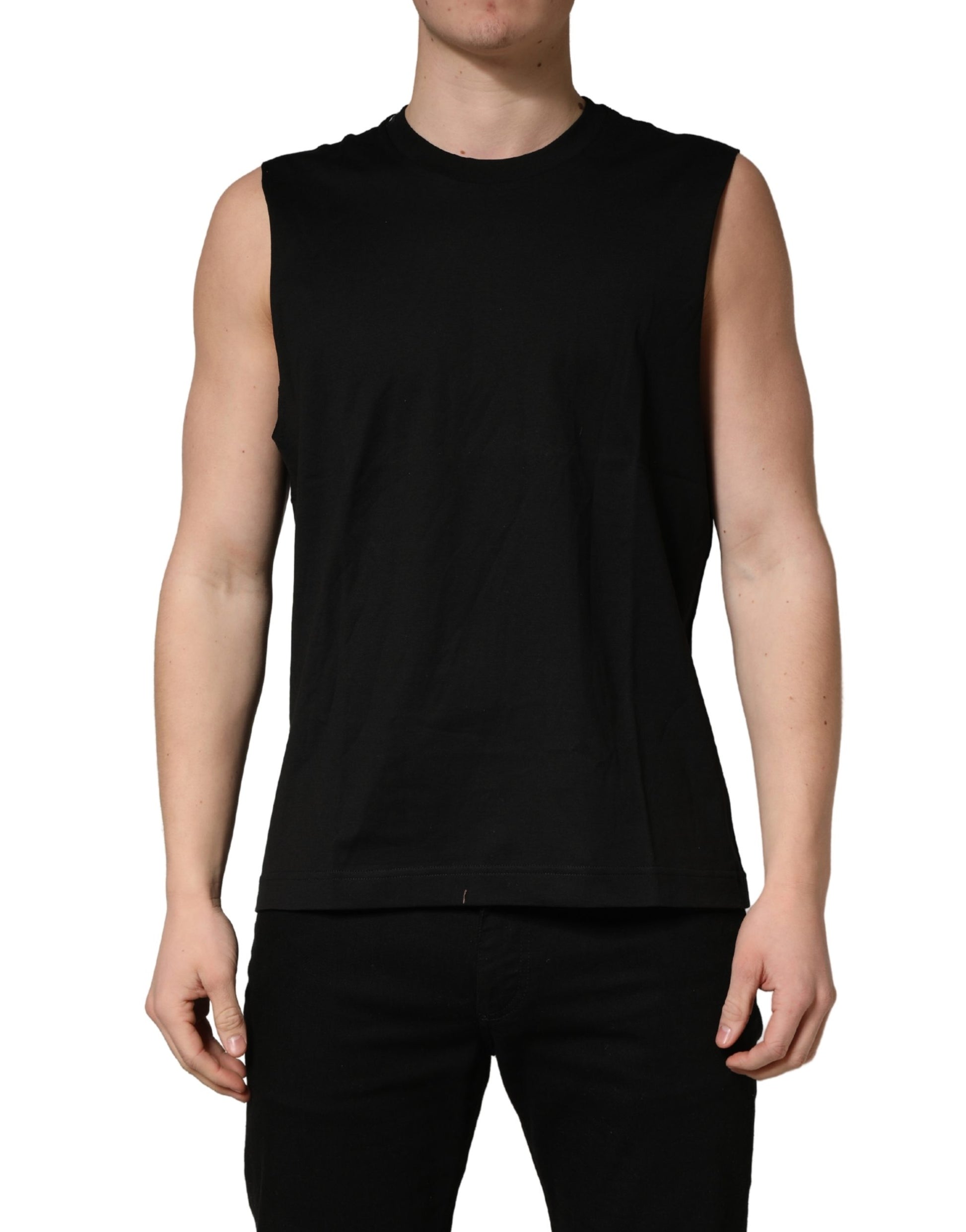 Débardeur Dolce & Gabbana noir sans manches à col rond