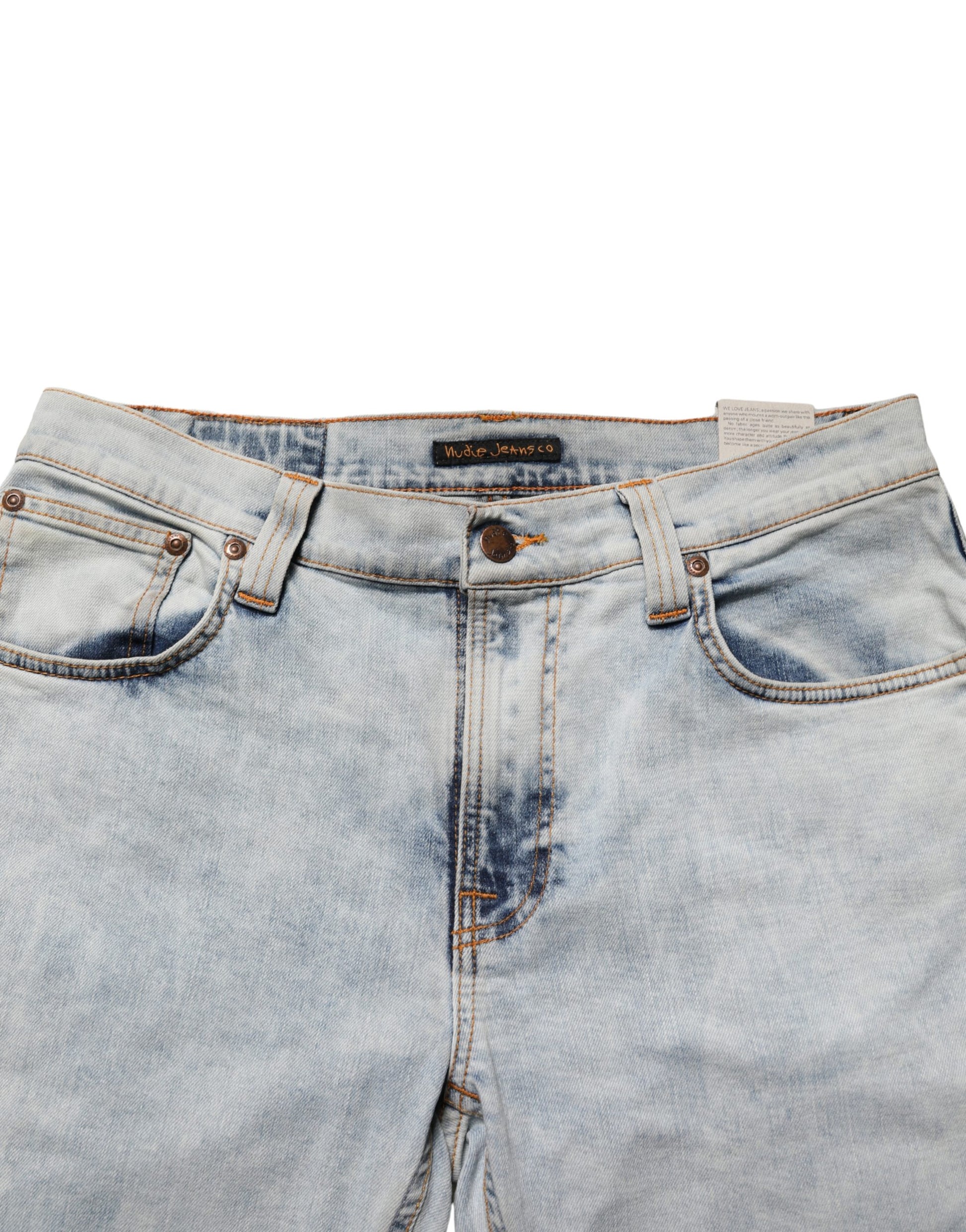 Pantalon en jean skinny Nudie Jeans en coton stretch bleu clair pour homme