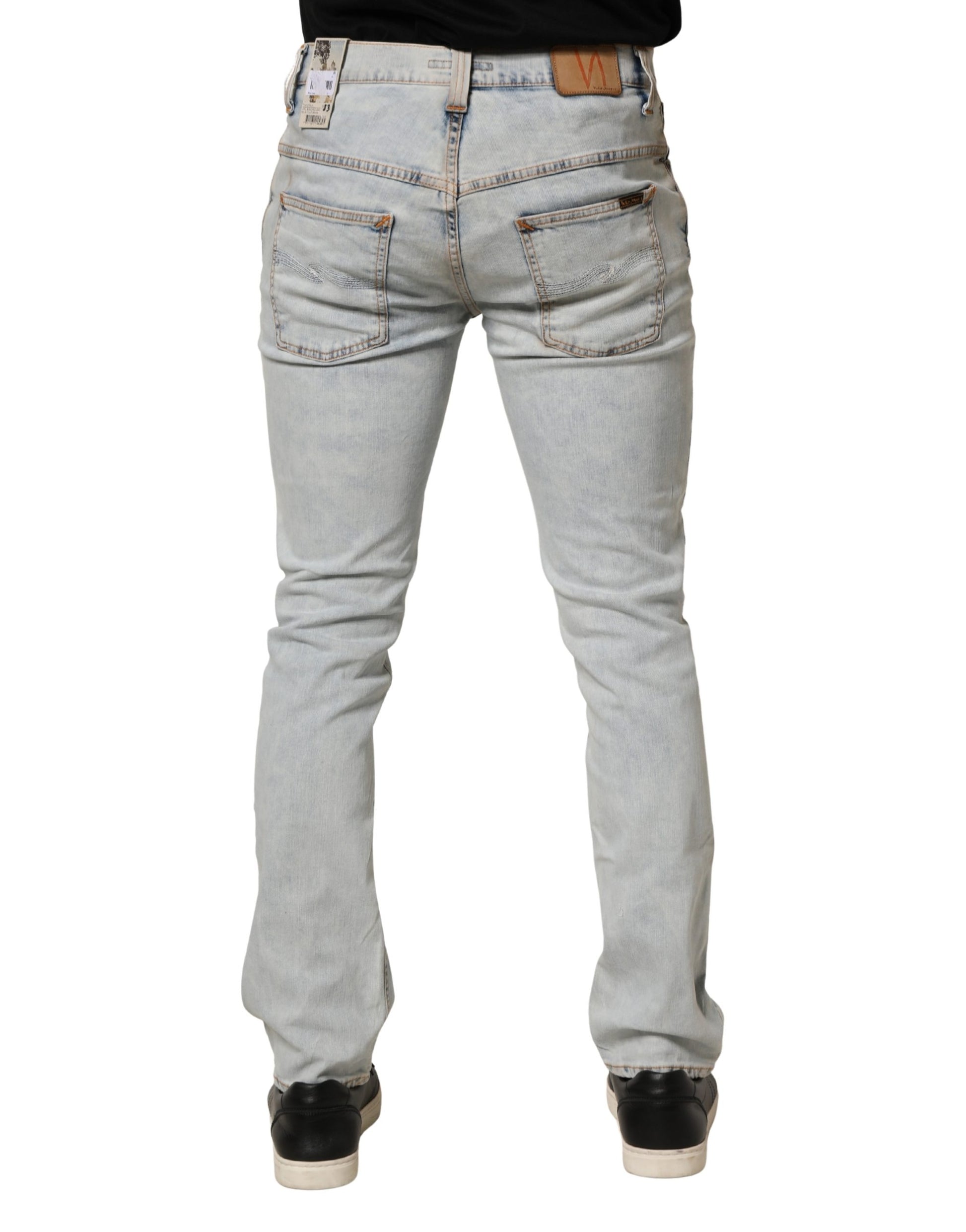Pantalon en jean skinny Nudie Jeans en coton stretch bleu clair pour homme