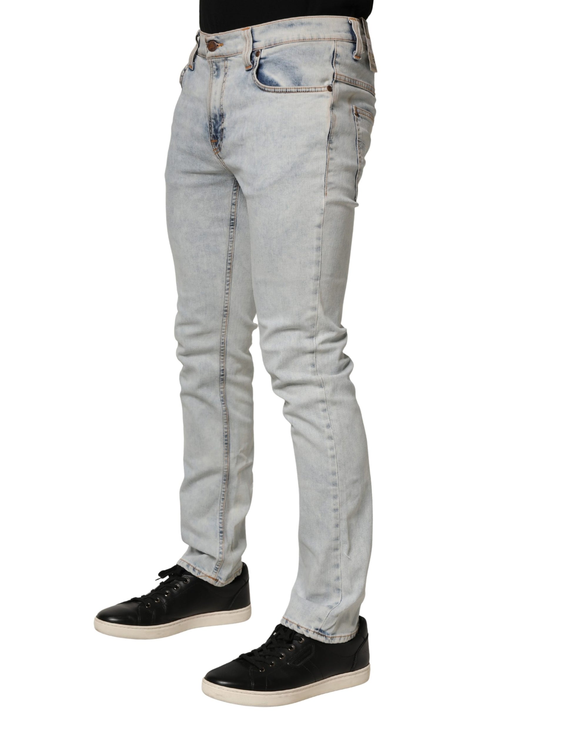 Pantalon en jean skinny Nudie Jeans en coton stretch bleu clair pour homme