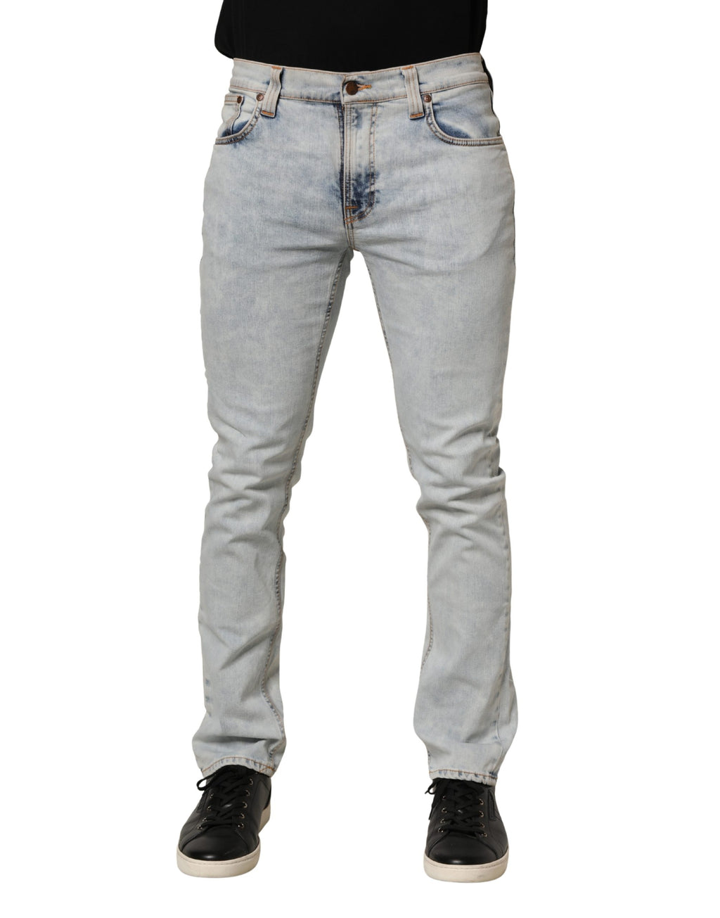 Pantalon en jean skinny Nudie Jeans en coton stretch bleu clair pour homme