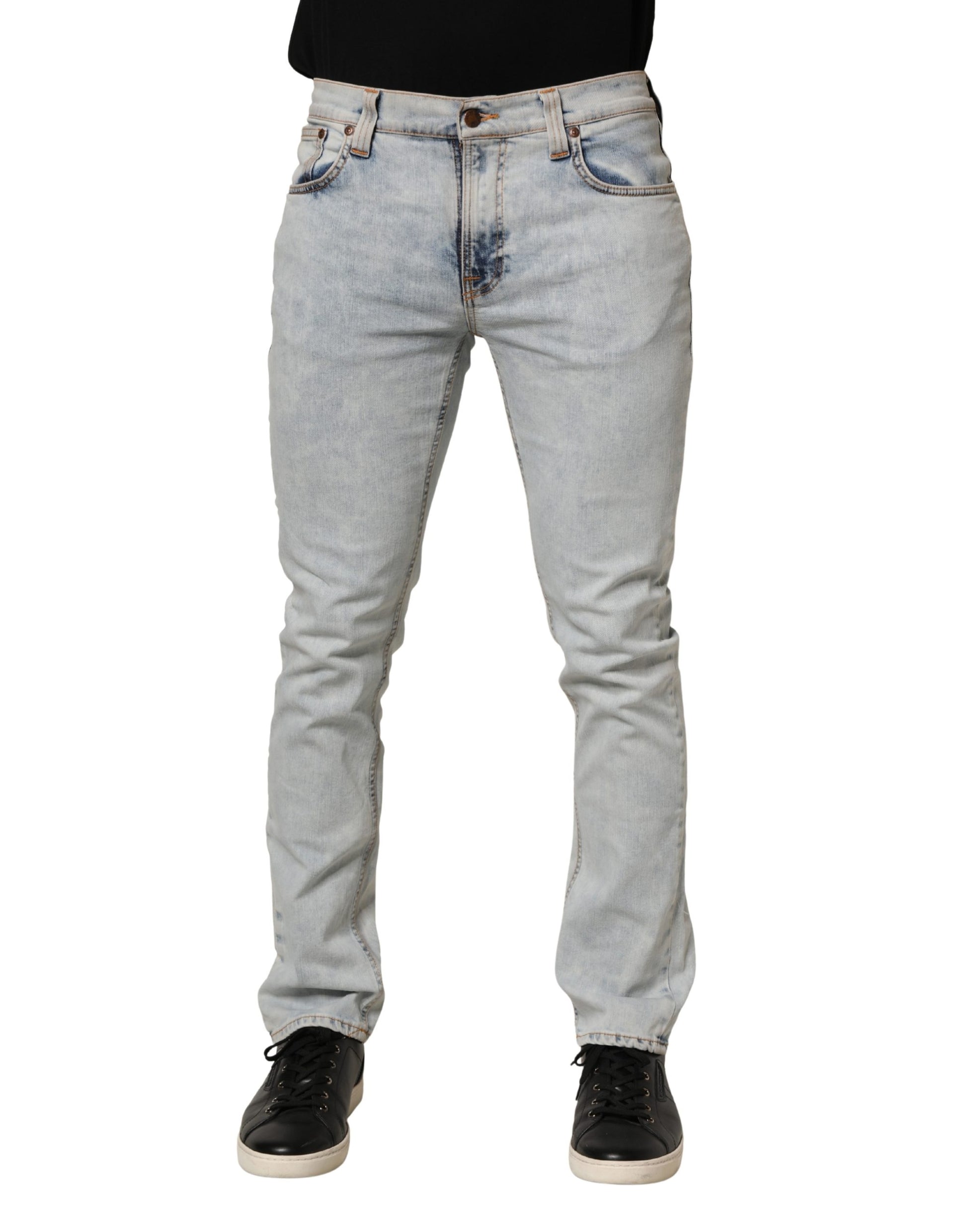 Pantalon en jean skinny Nudie Jeans en coton stretch bleu clair pour homme