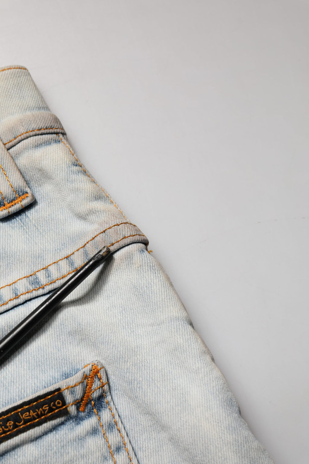 Pantalon en jean skinny Nudie Jeans en coton stretch bleu clair pour homme