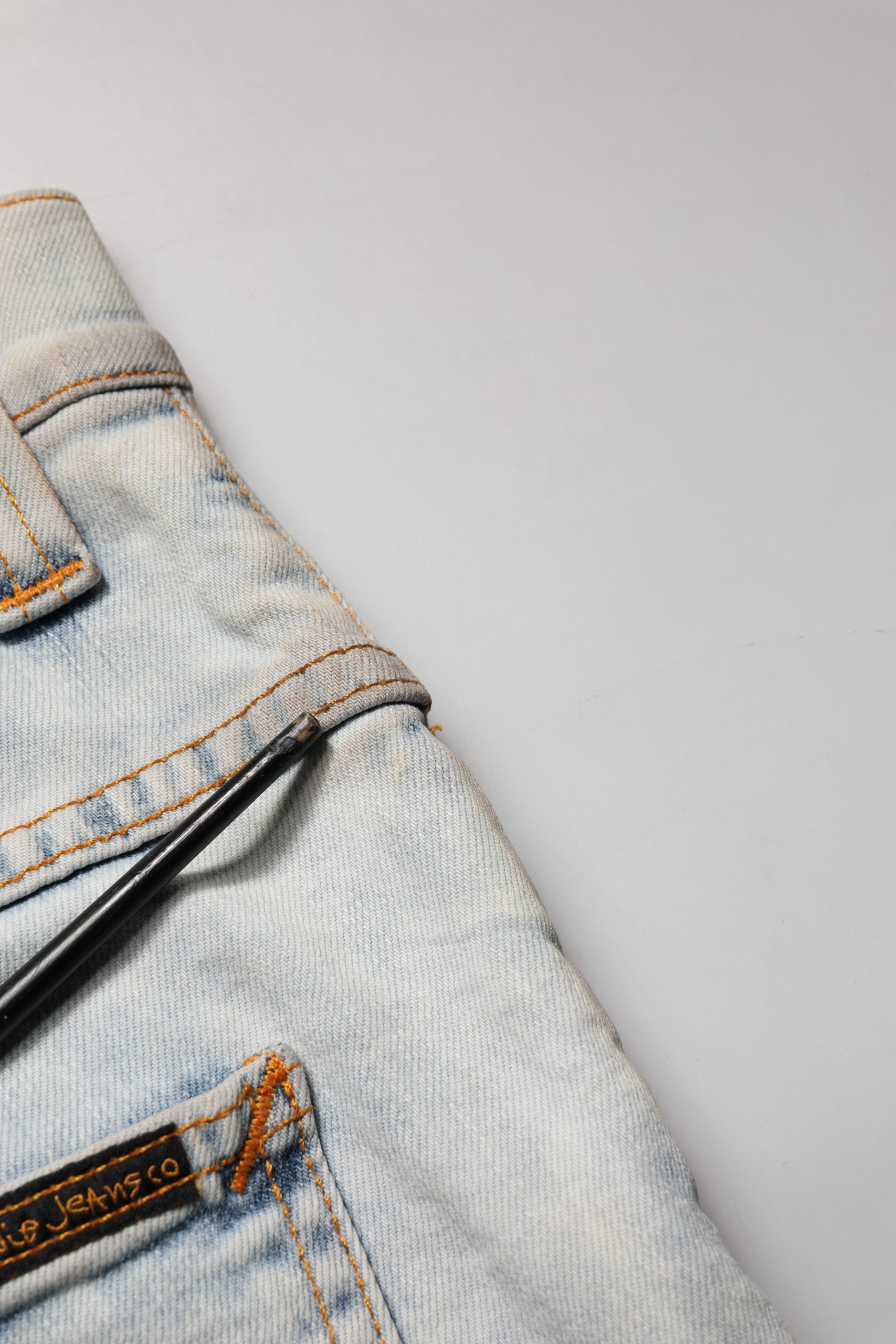 Pantalon en jean skinny Nudie Jeans en coton stretch bleu clair pour homme
