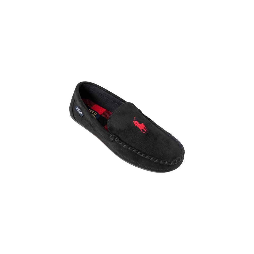 Chaussons Ralph Lauren noirs en fausse fourrure