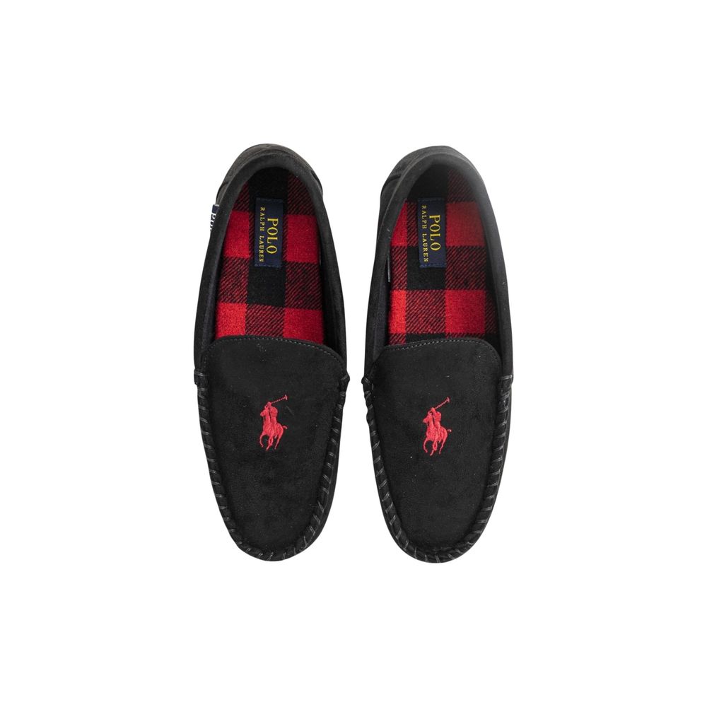 Chaussons Ralph Lauren noirs en fausse fourrure