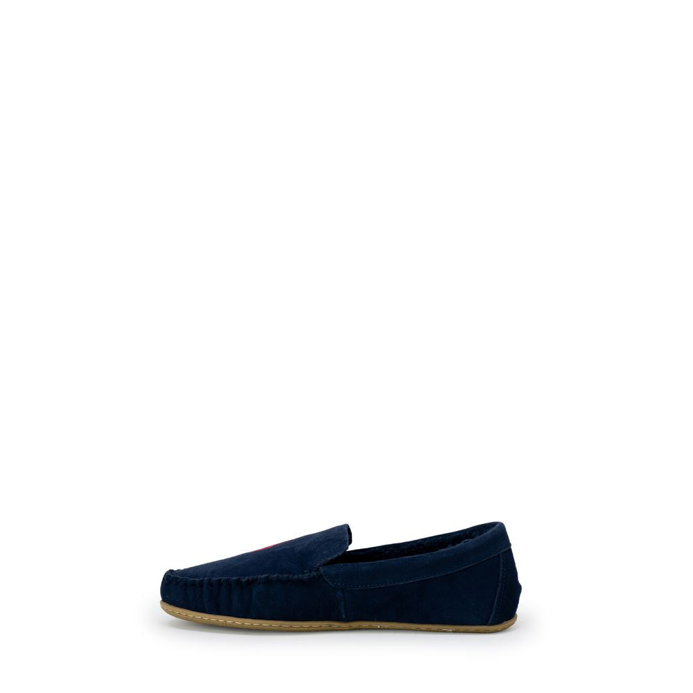 Pantoufles Ralph Lauren bleues en fausse fourrure