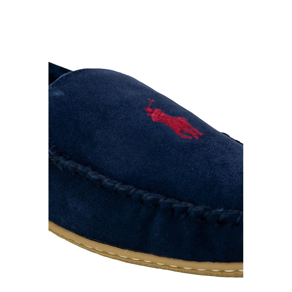 Pantoufles Ralph Lauren bleues en fausse fourrure