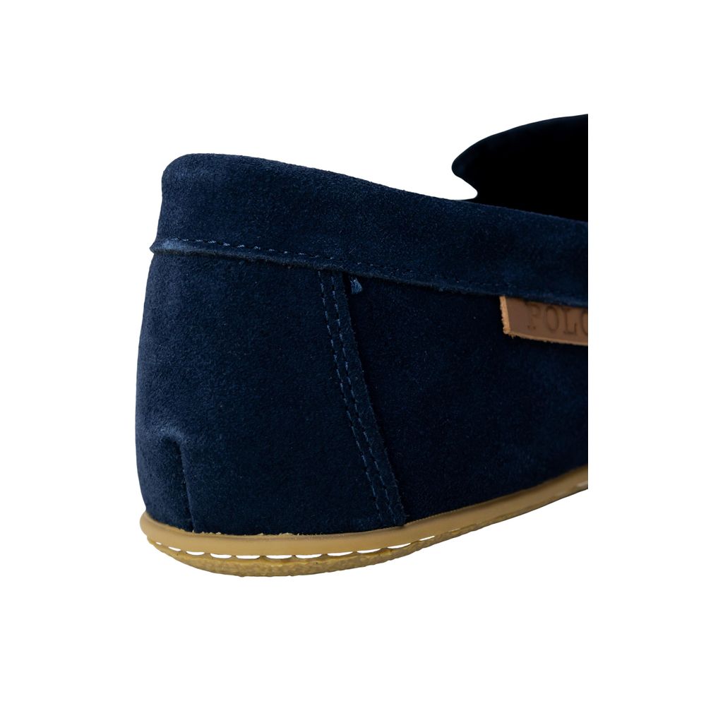 Pantoufles Ralph Lauren bleues en fausse fourrure