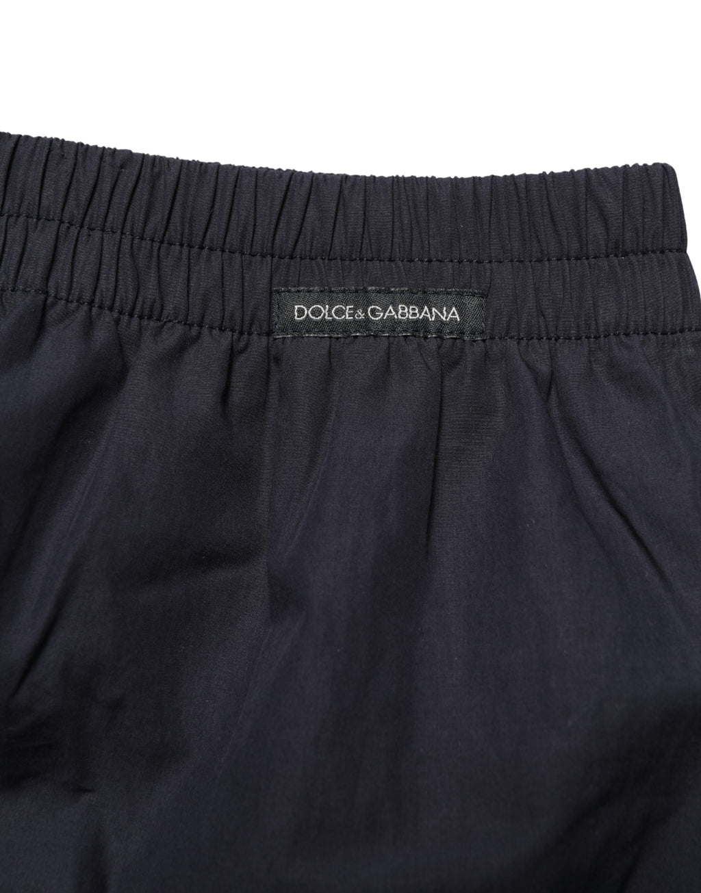 Short de bain Dolce & Gabbana en coton noir à taille élastique