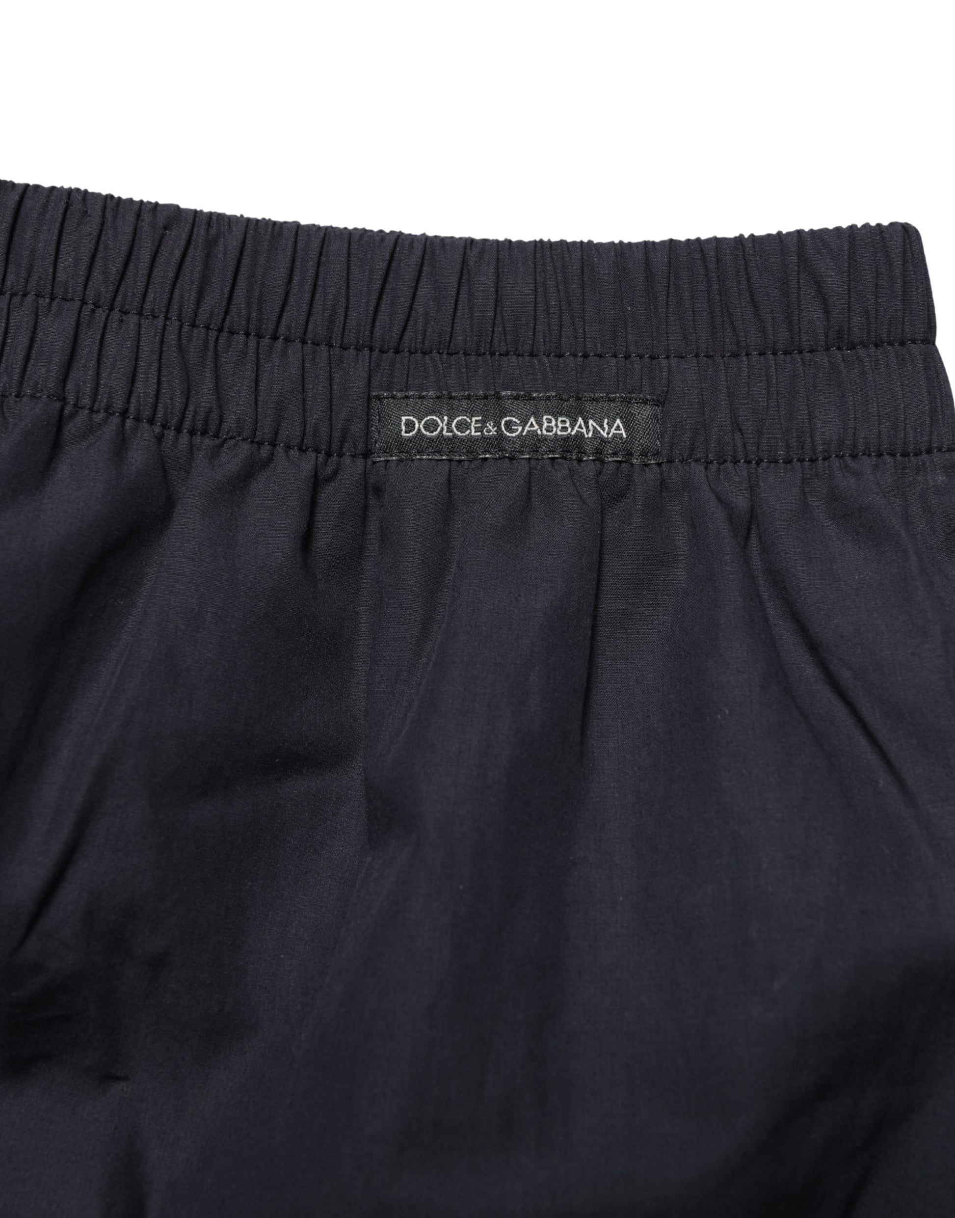 Short de bain Dolce & Gabbana en coton noir à taille élastique
