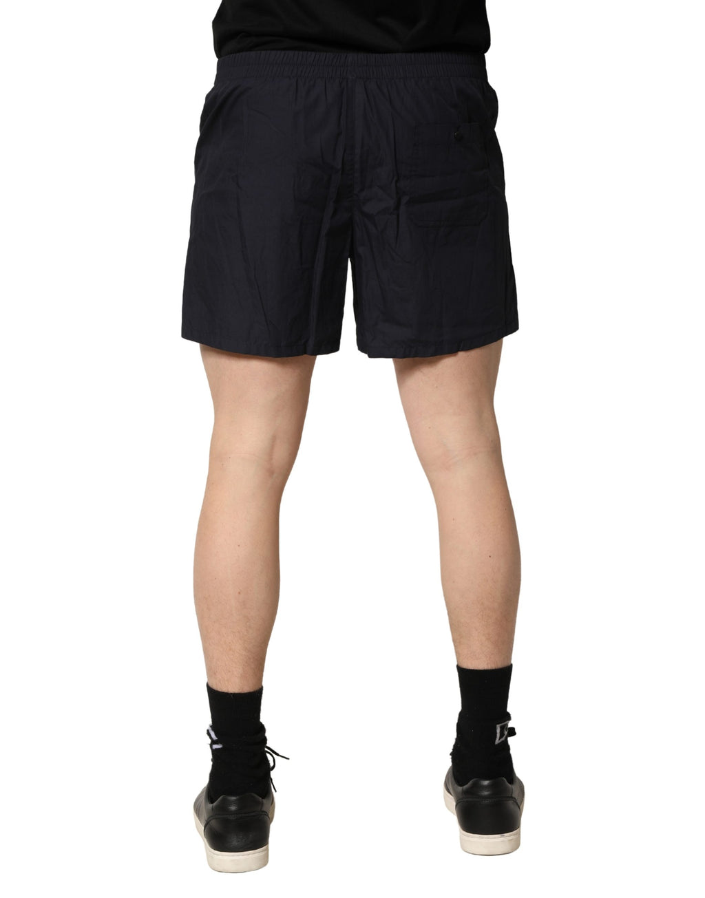 Short de bain Dolce & Gabbana en coton noir à taille élastique