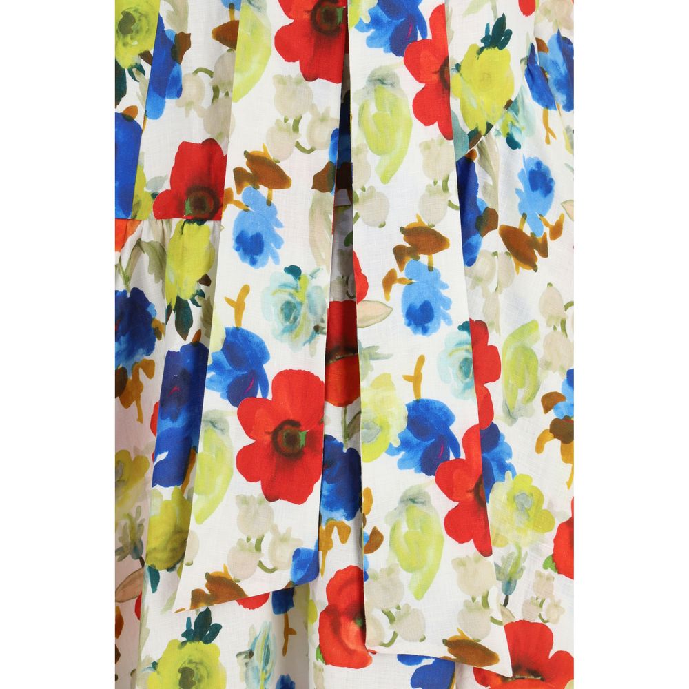 Jupe longue en lin multicolore Sara Roka