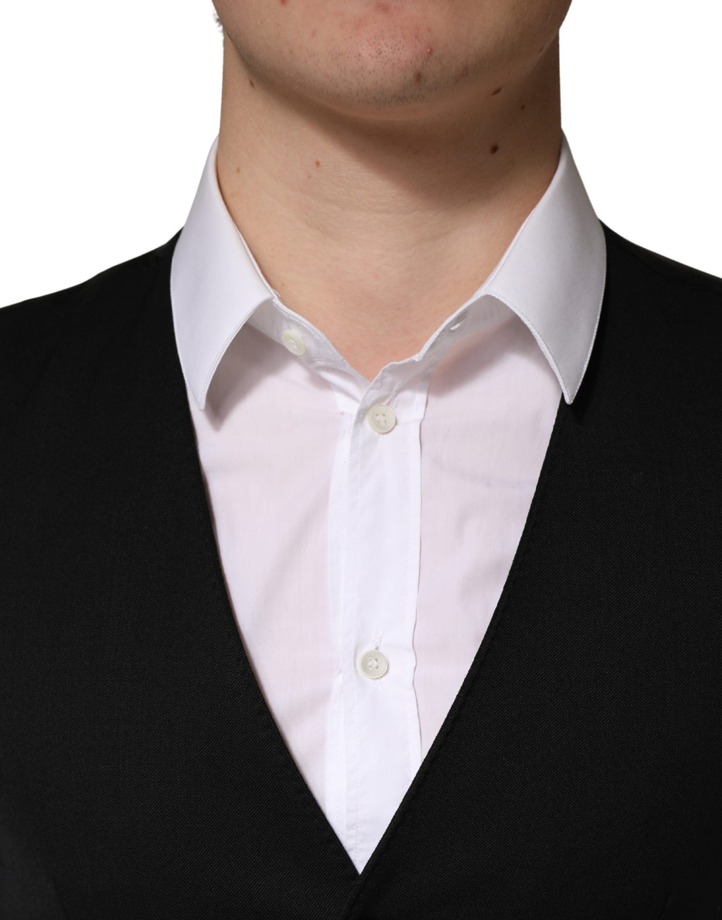 Gilet Homme Noir en Laine Simple Boutonnage Dolce & Gabbana