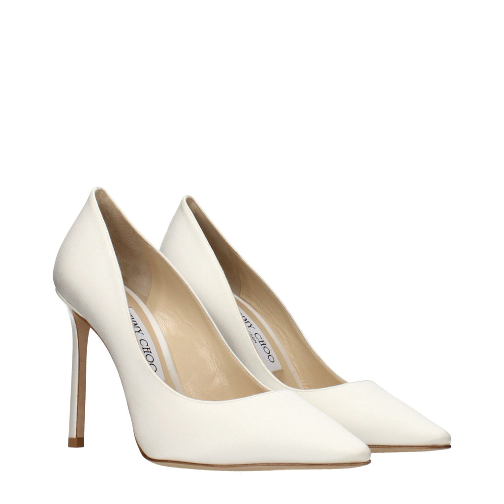 Escarpins à plateforme en satin beige Jimmy Choo