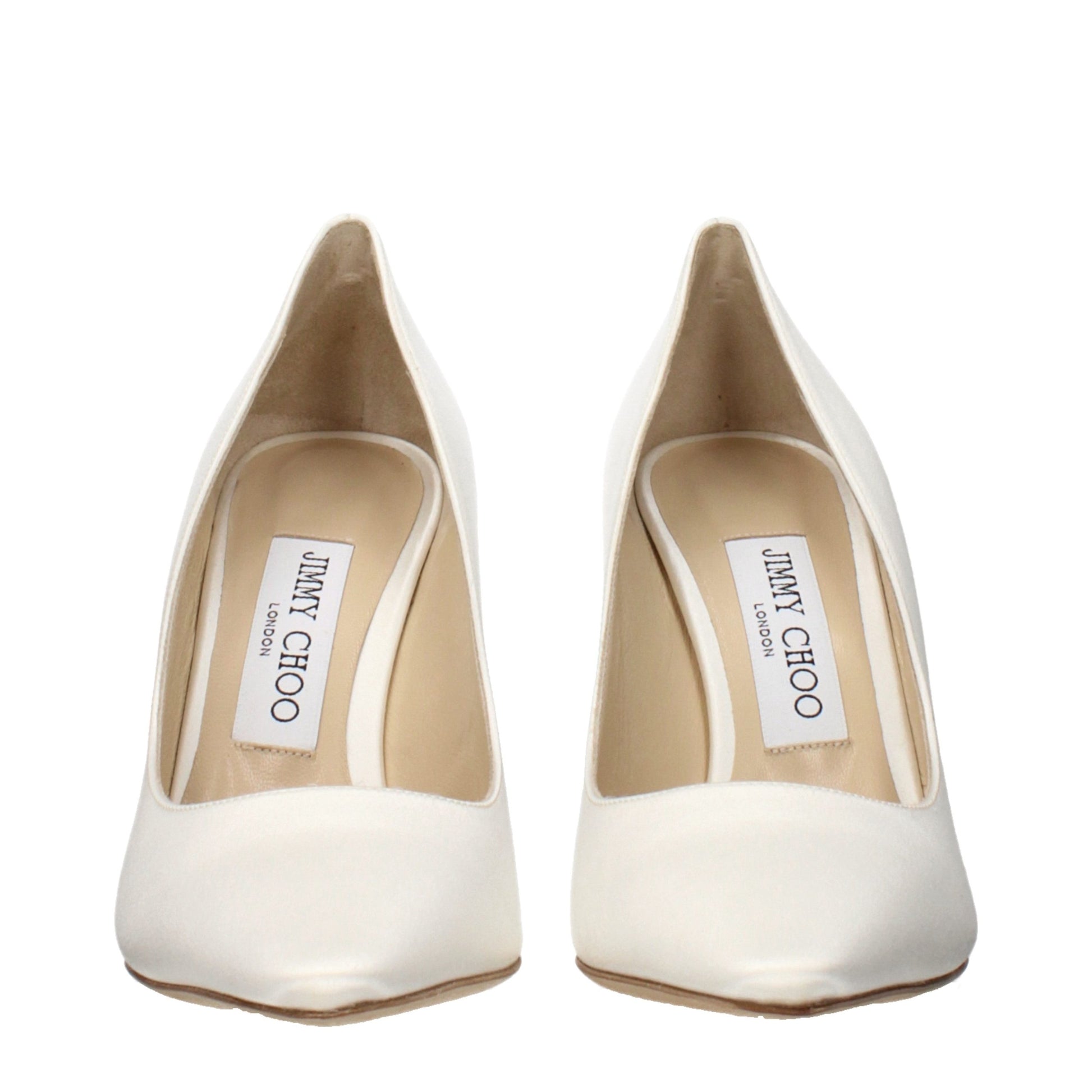 Escarpins à plateforme en satin beige Jimmy Choo