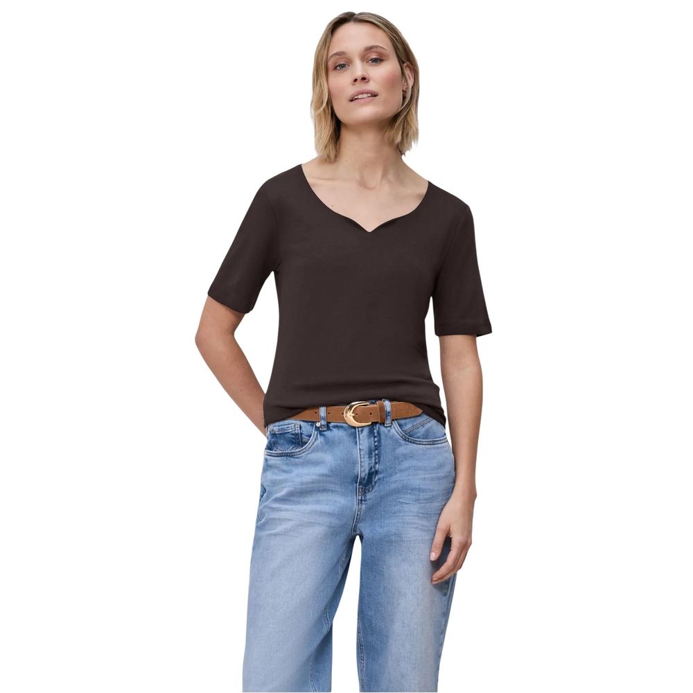 T-shirt à manches longues en coton marron Street One