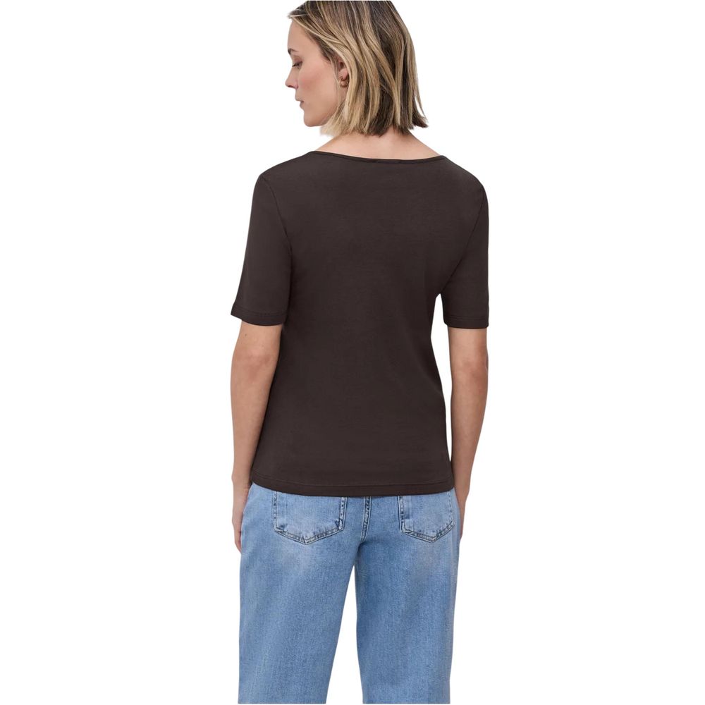 T-shirt à manches longues en coton marron Street One