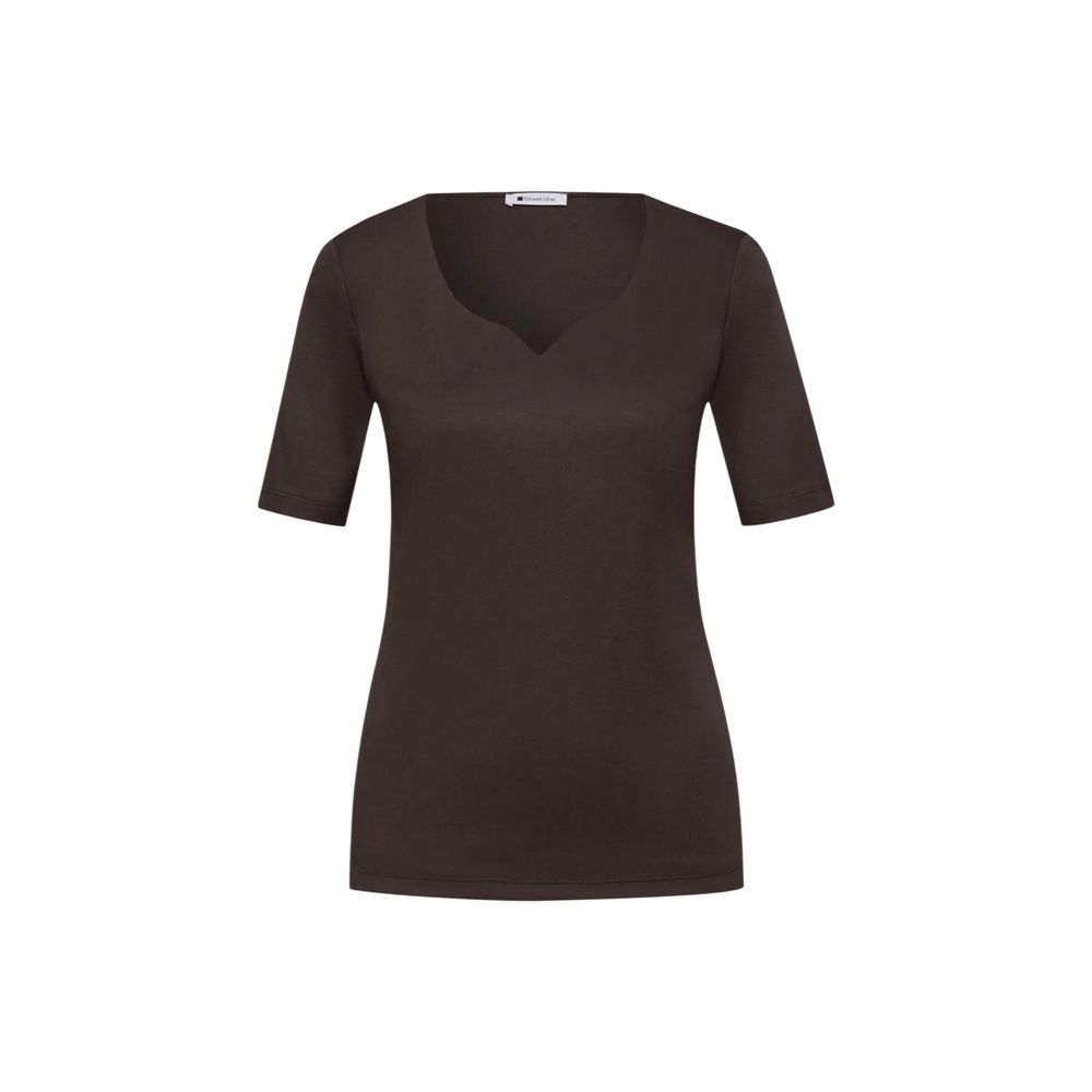 T-shirt à manches longues en coton marron Street One