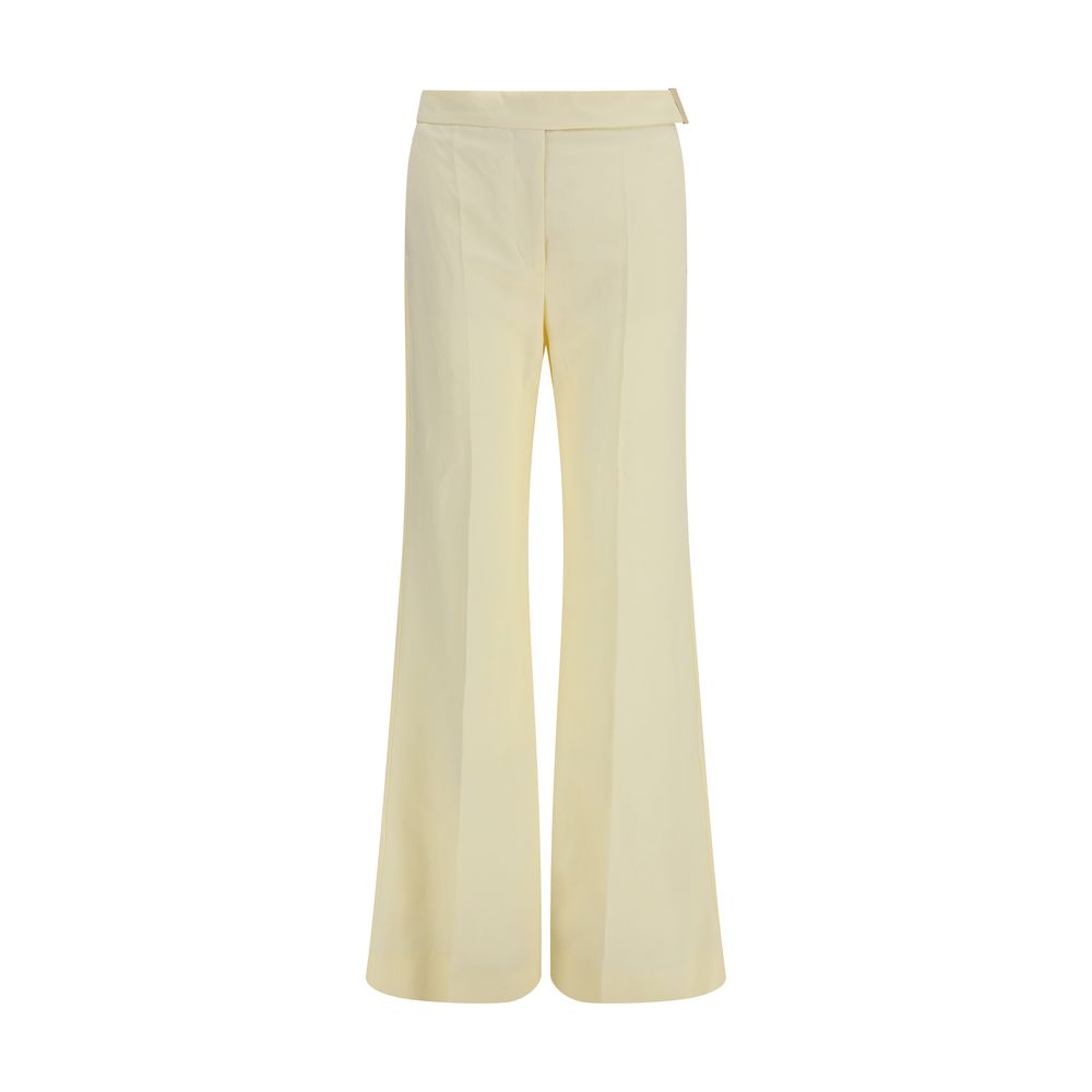 Pantalon évasé en viscose beige Max Mara