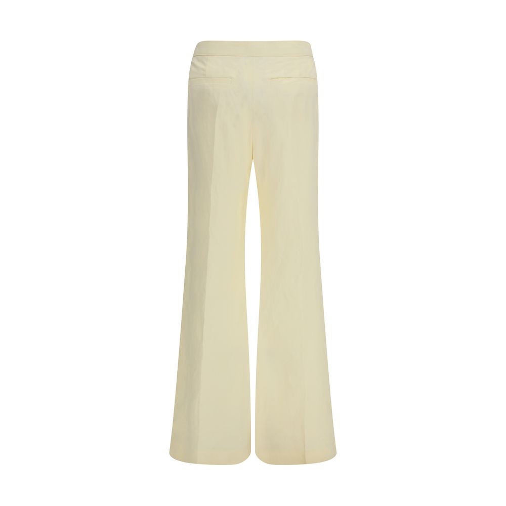 Pantalon évasé en viscose beige Max Mara