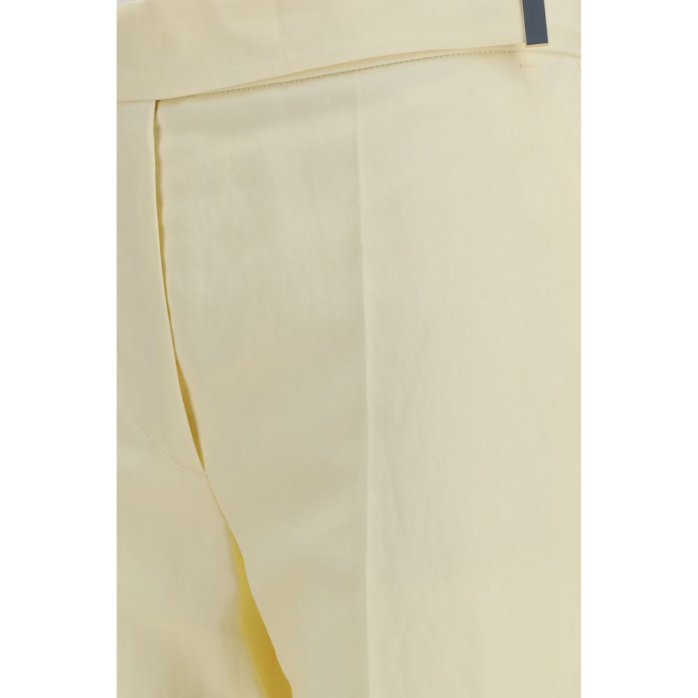 Pantalon évasé en viscose beige Max Mara