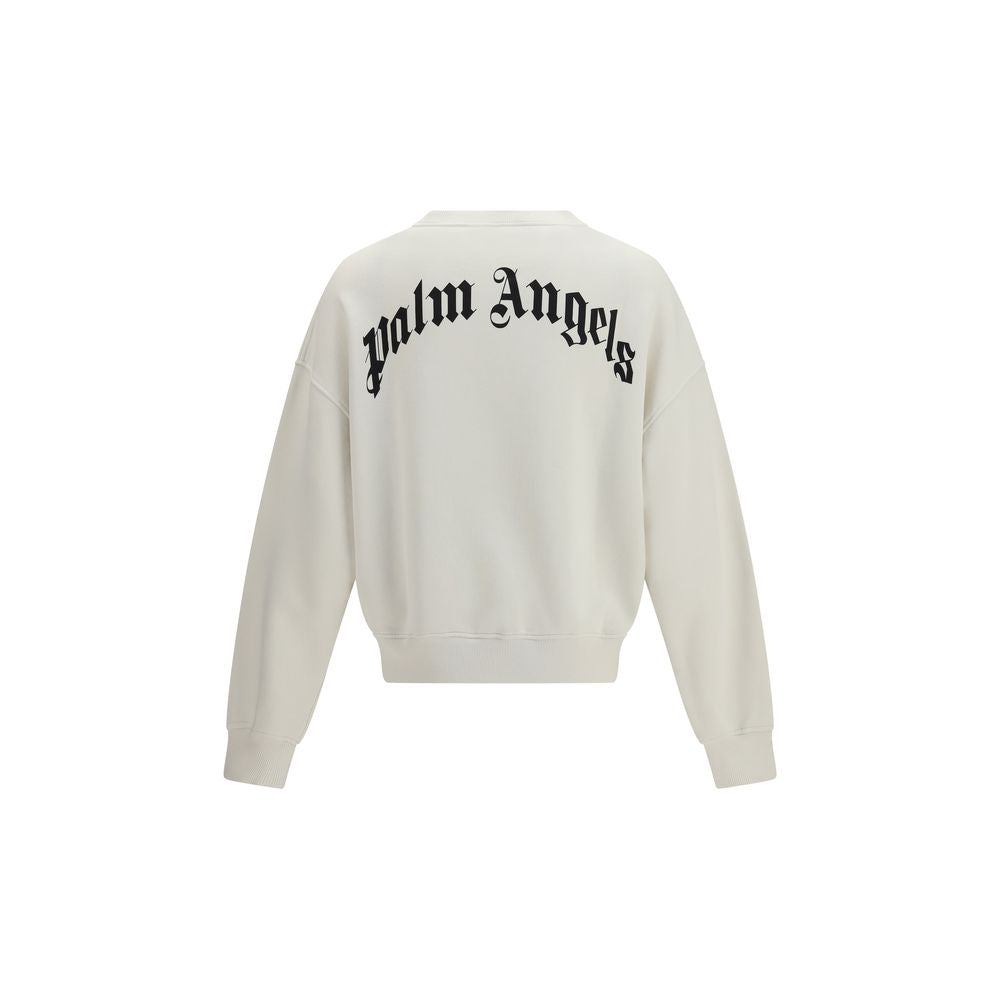 Sweat-shirt en coton beige Palm Angels