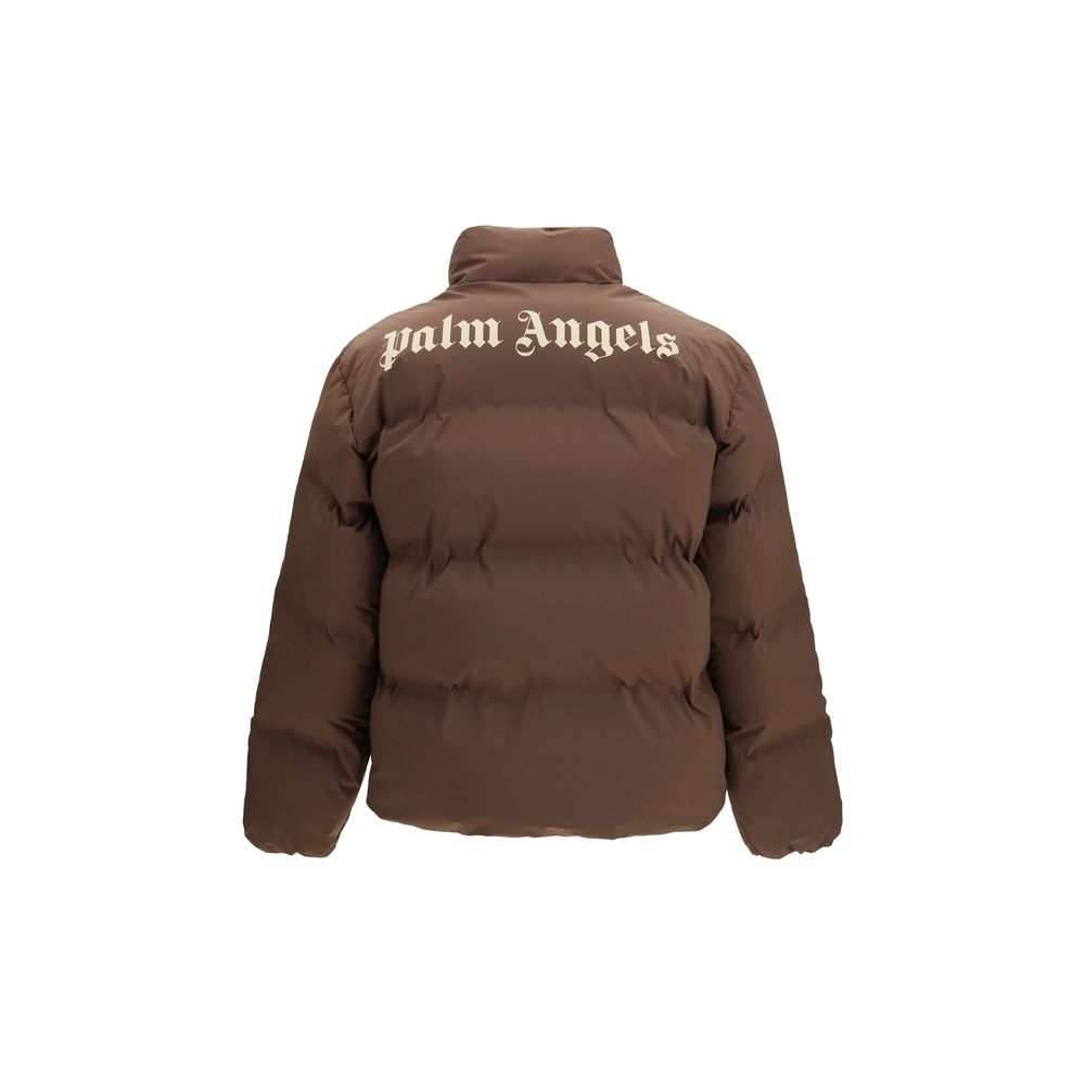 Veste longue en polyamide marron Palm Angels