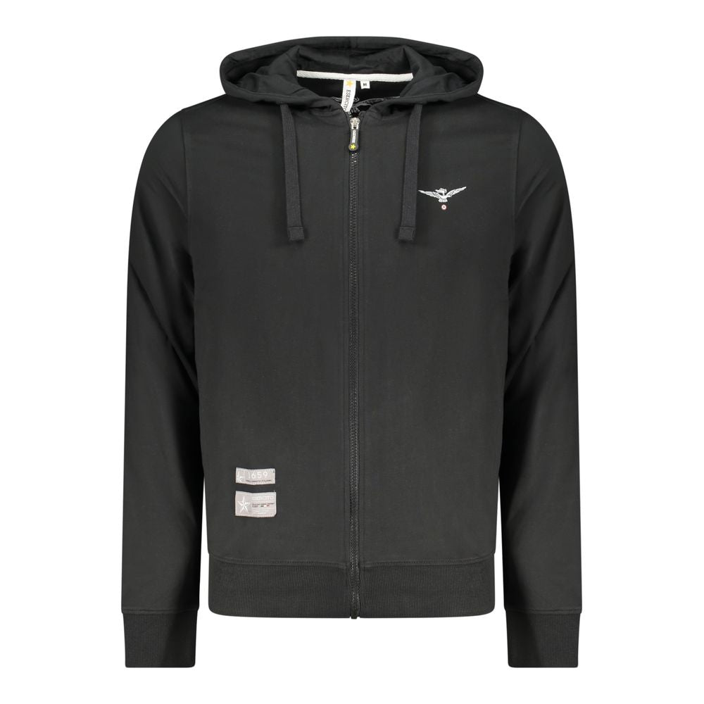 Sweat à capuche noir en coton pour homme Accademia Militare