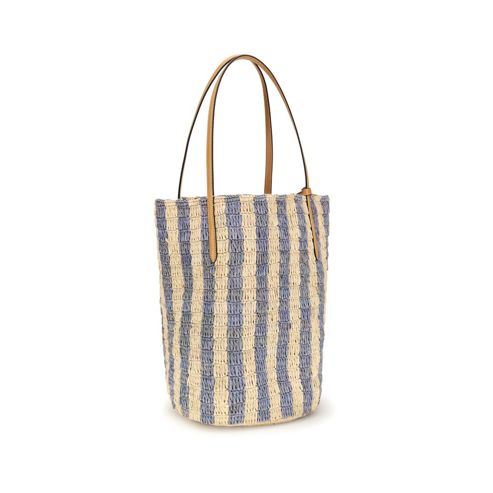 Sac seau Valentino Garavani en raphia bleu