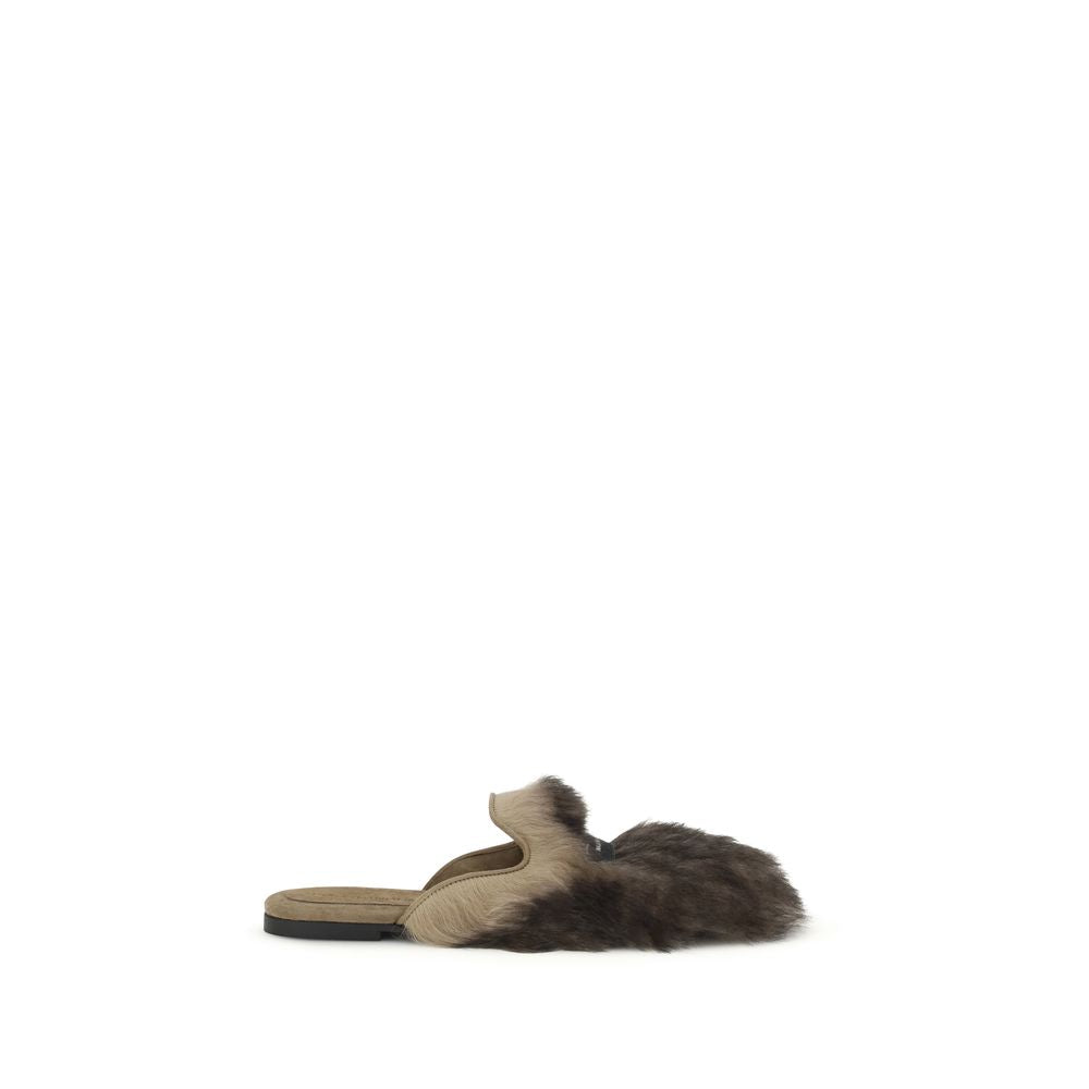 Mules Dolce & Gabbana grises en agneau Ovis Aries Aries