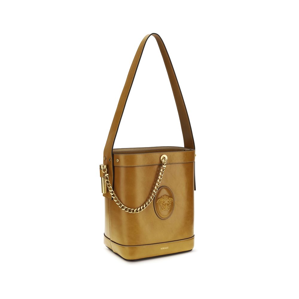 Sac à main Versace en cuir de veau marron Bos Taurus