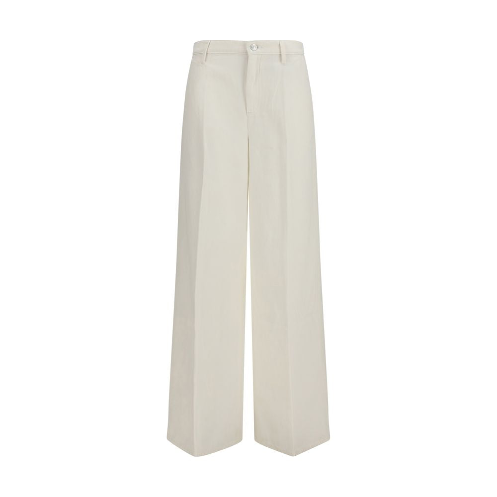 Pantalon décontracté en coton blanc 7FOR